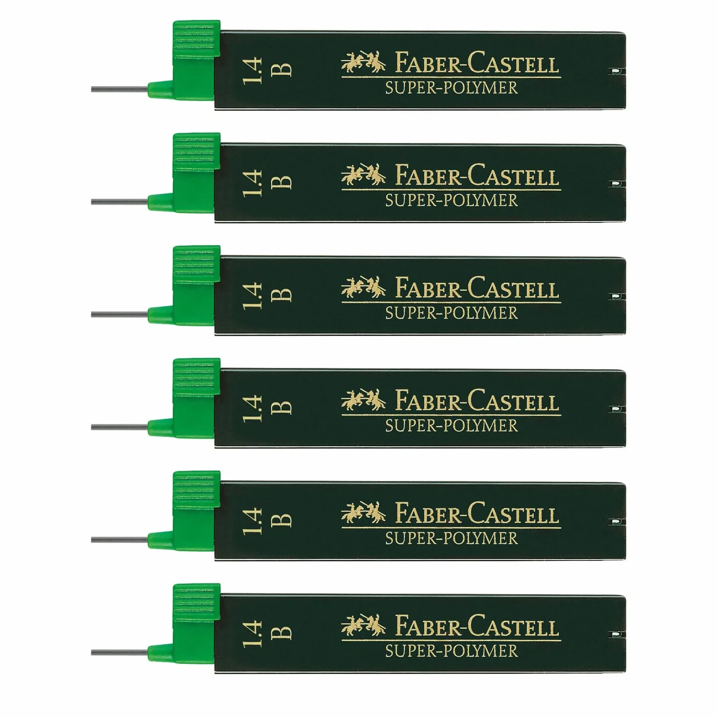 Faber-Castell Super Polymer Set di Mina 1,4 mm Grado B 6 Pezzi