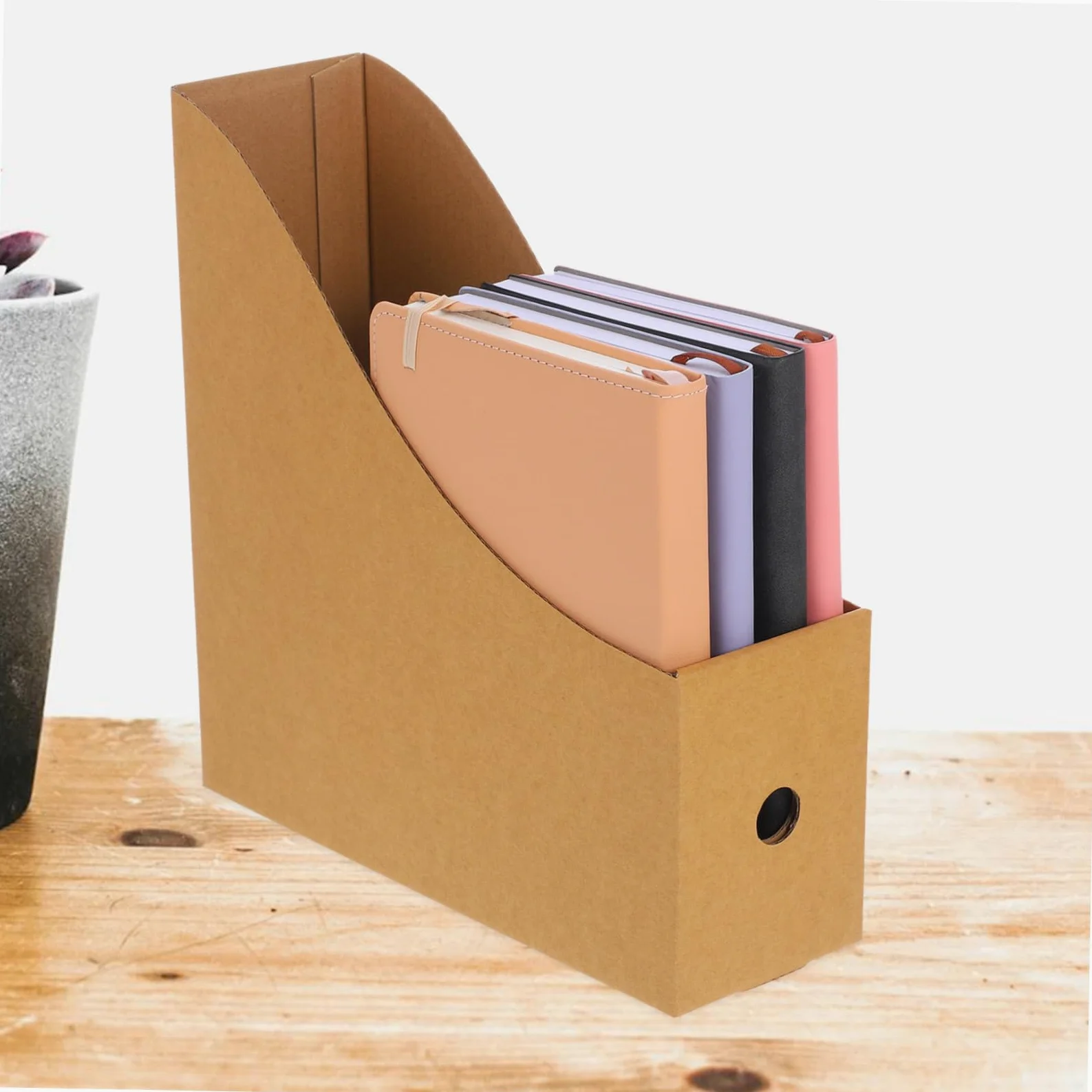 8pezzi Forniture Per Ufficio Scatola Per Libri in Cartone Organizer Per Documenti Porta Riviste Scatola Portaoggetti Tradizionale Marrone Per Aule e Casa