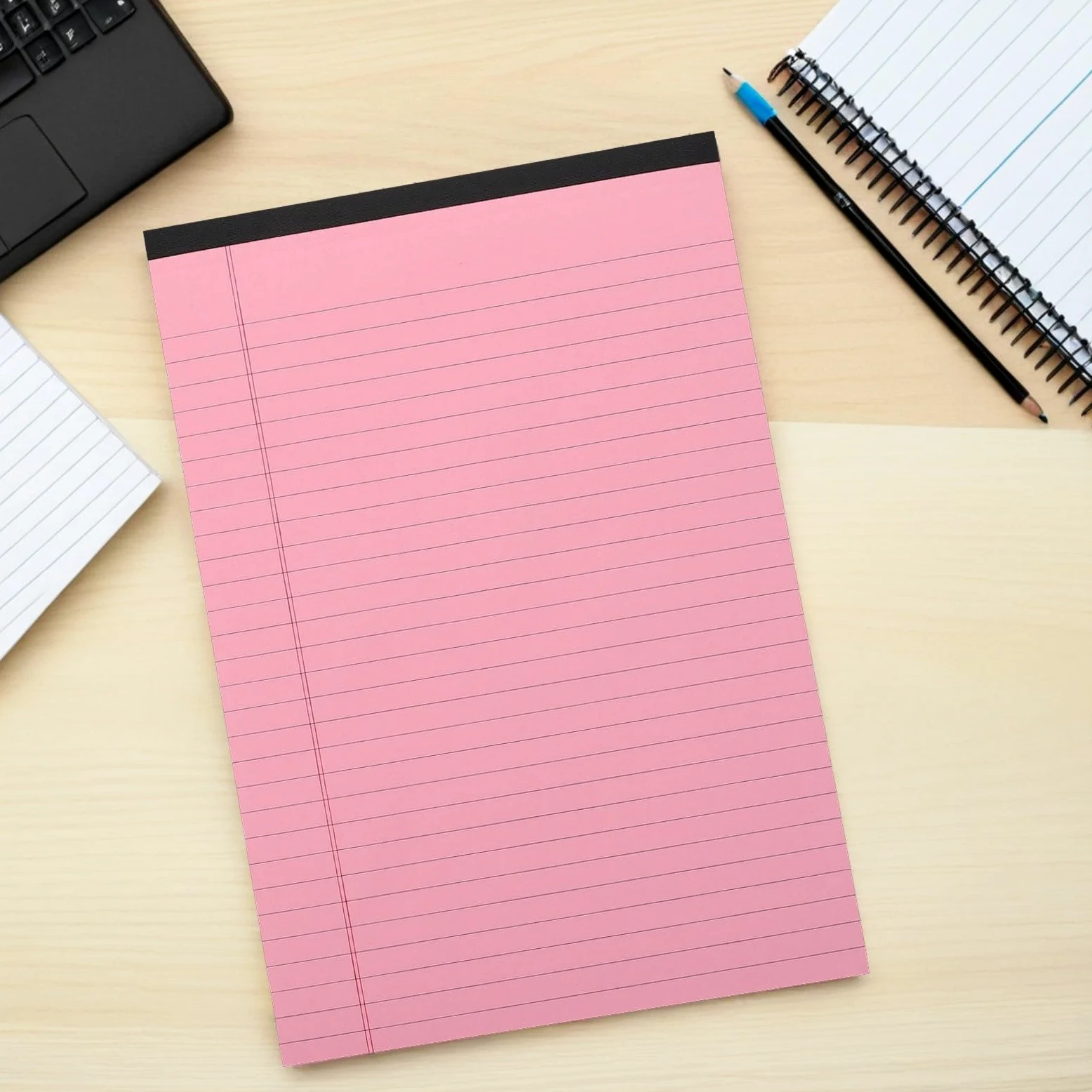 CALLARON Quaderno per Organizzazione Efficiente A4 Rosa 4 Pezzi Fogli Strappabili, Pagine Rigate e Colonne Divise in Ufficio e Lavoro