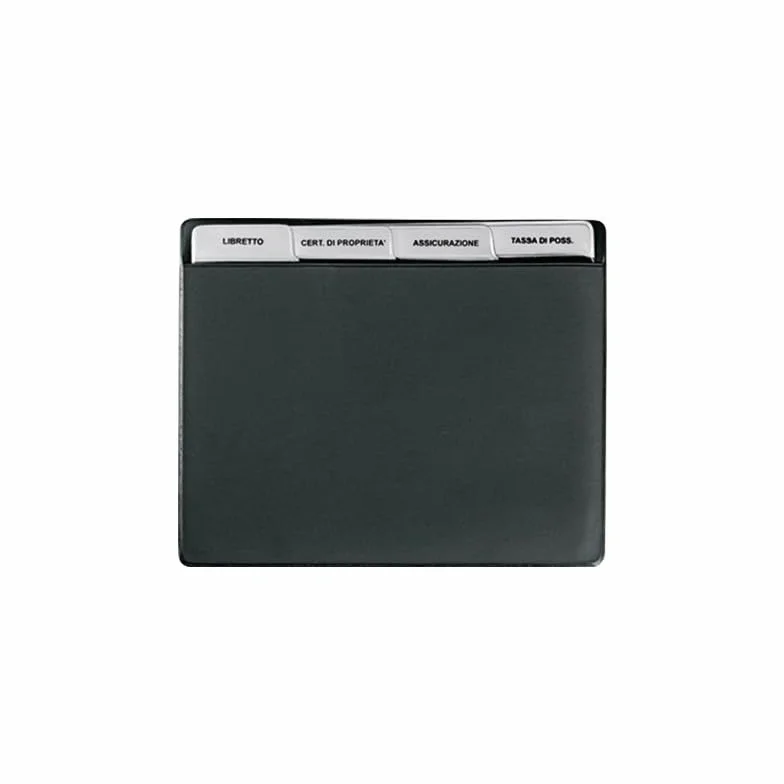 ONE SHOP Portadocumenti Auto TAM 4 Schede Estraibili Pochette Compatto Resistente Nero
