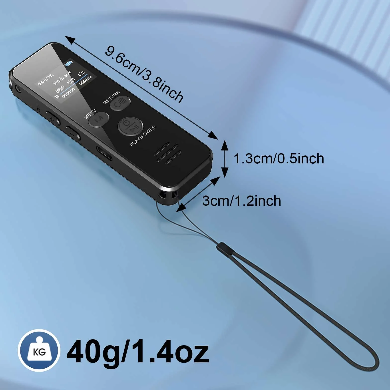 60ORE Registratore Vocale, 64GB Custodia in Metallo, con Attivazione Vocale e Password, USB C Registrazione Audio per Conferenze Riunioni Colloqui Classe