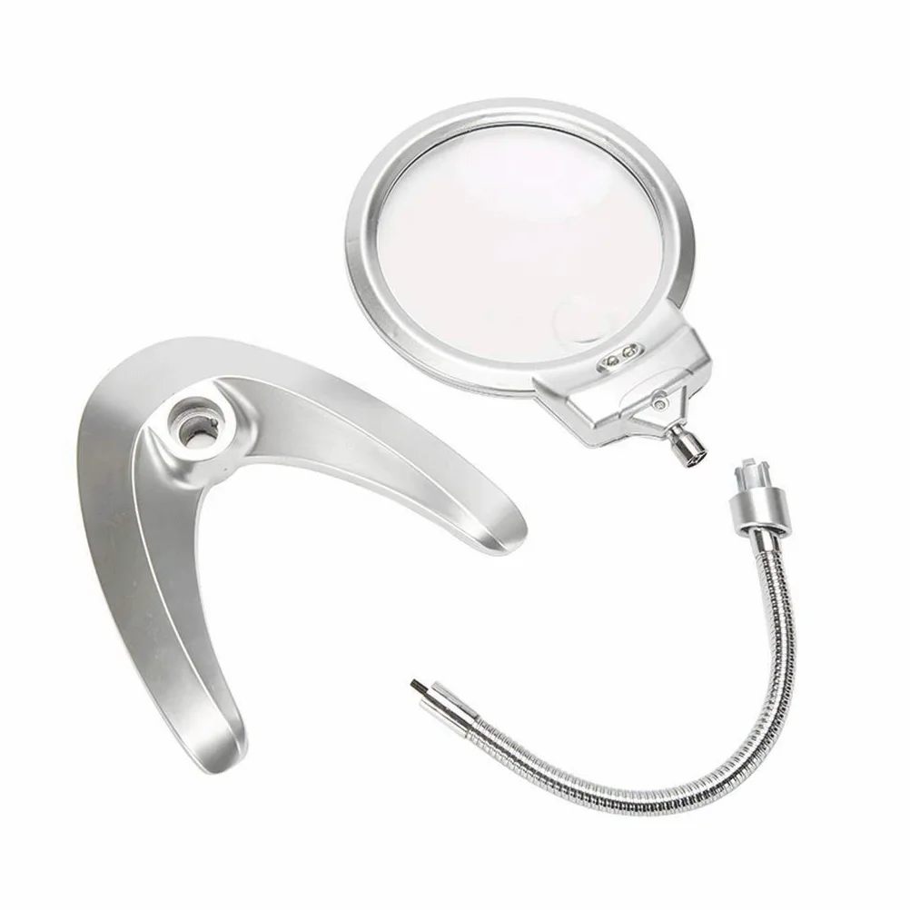 Lampada con Lente d'Ingrandimento 2 in 1, Lente d'Ingrandimento illuminata con Supporto, per scrivania, Cucito, Tavolo, Luce intensa per la Lettura Nuvole di Buon auspicio