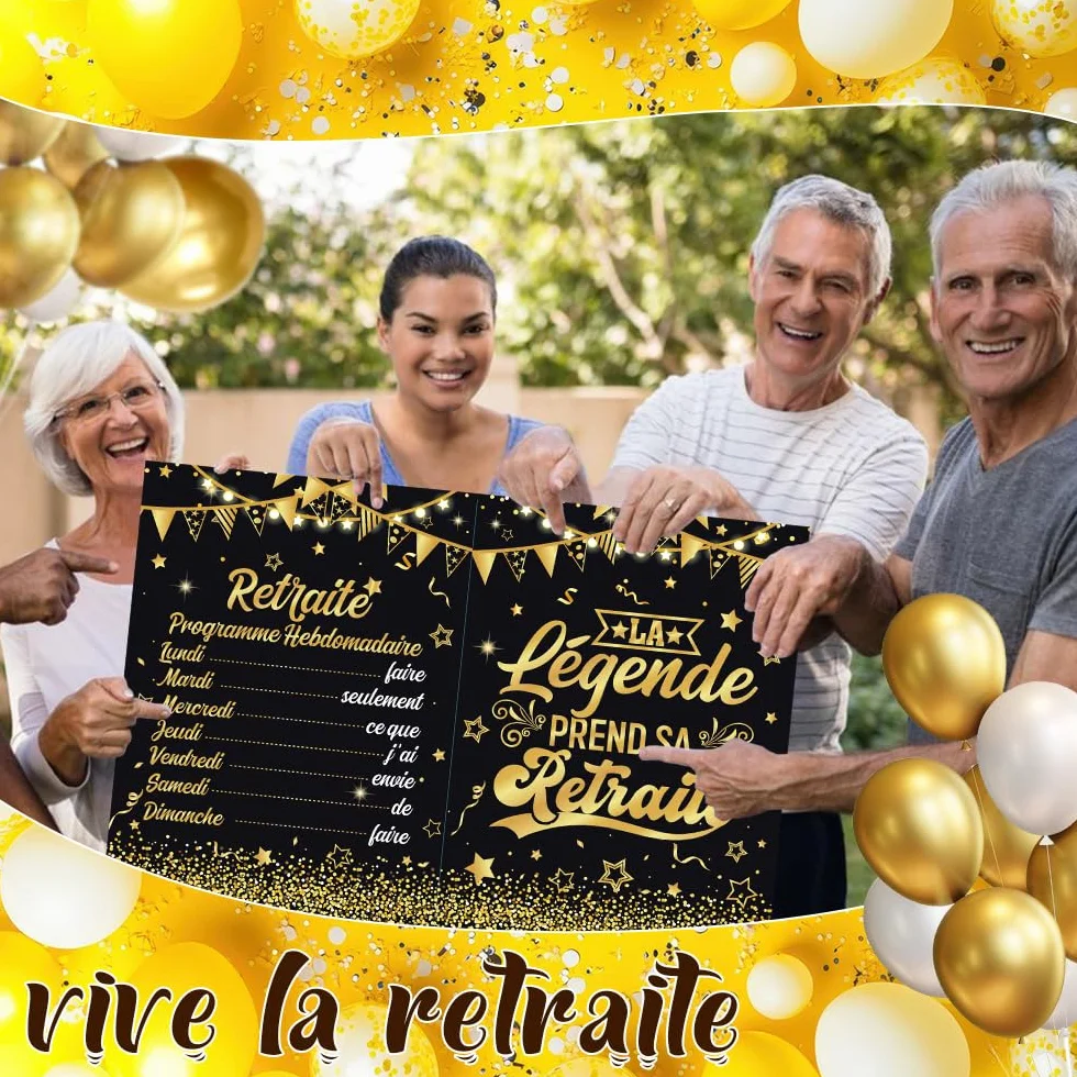 Biglietto di pensionamento grande, regalo di addio al lavoro per uomini e donne, decorazione