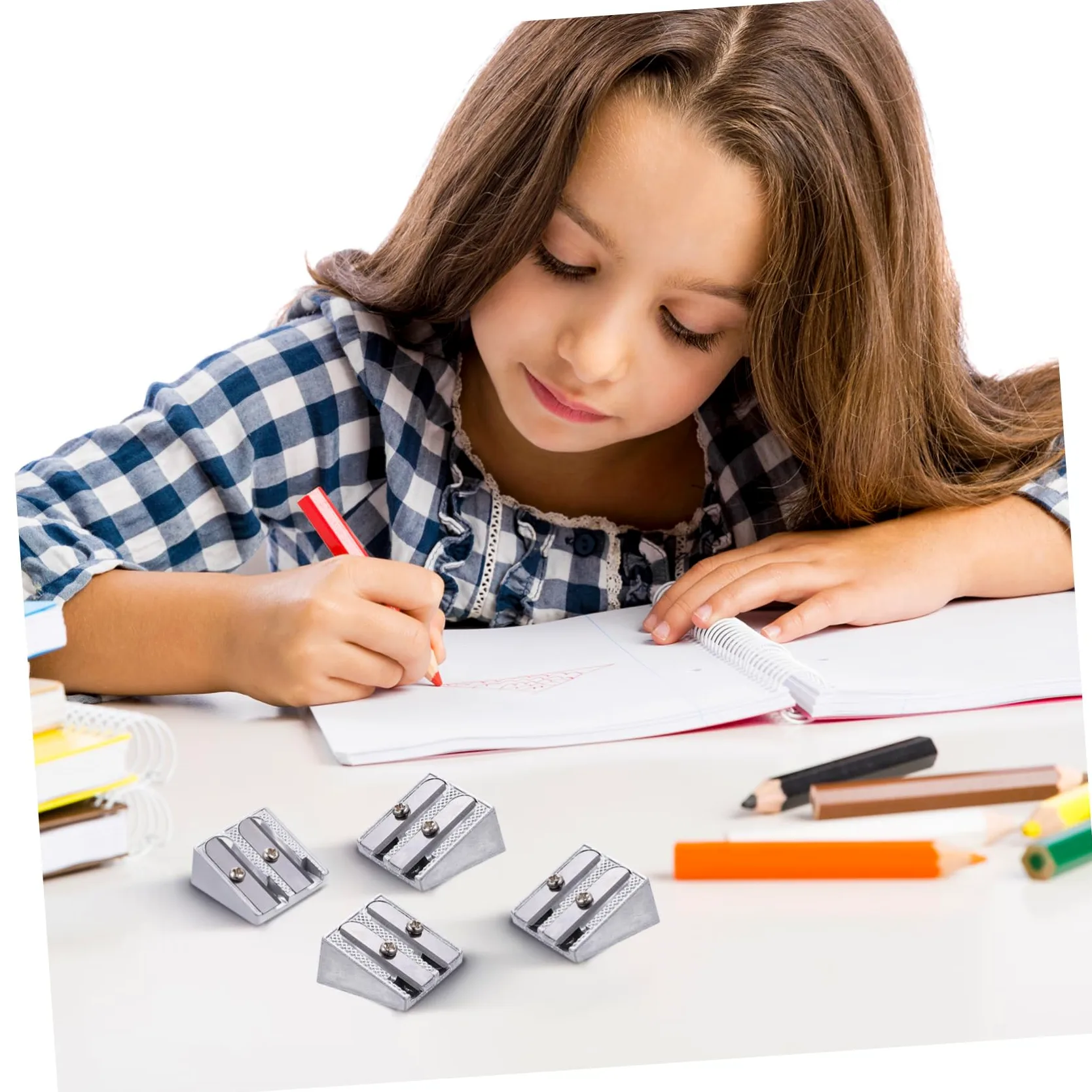 TEHAUX 80pezzi Temperamatite Doppi Accessorio Per Cancelleria Per e Scuola Compatte