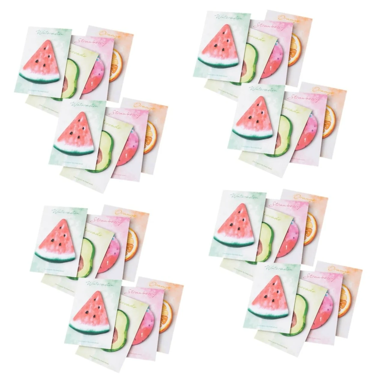 NUOBESTY 4pezzi Note Adesivi Note Pads Per Include Angurie e Avocado Per Pratici e Riposizionabili