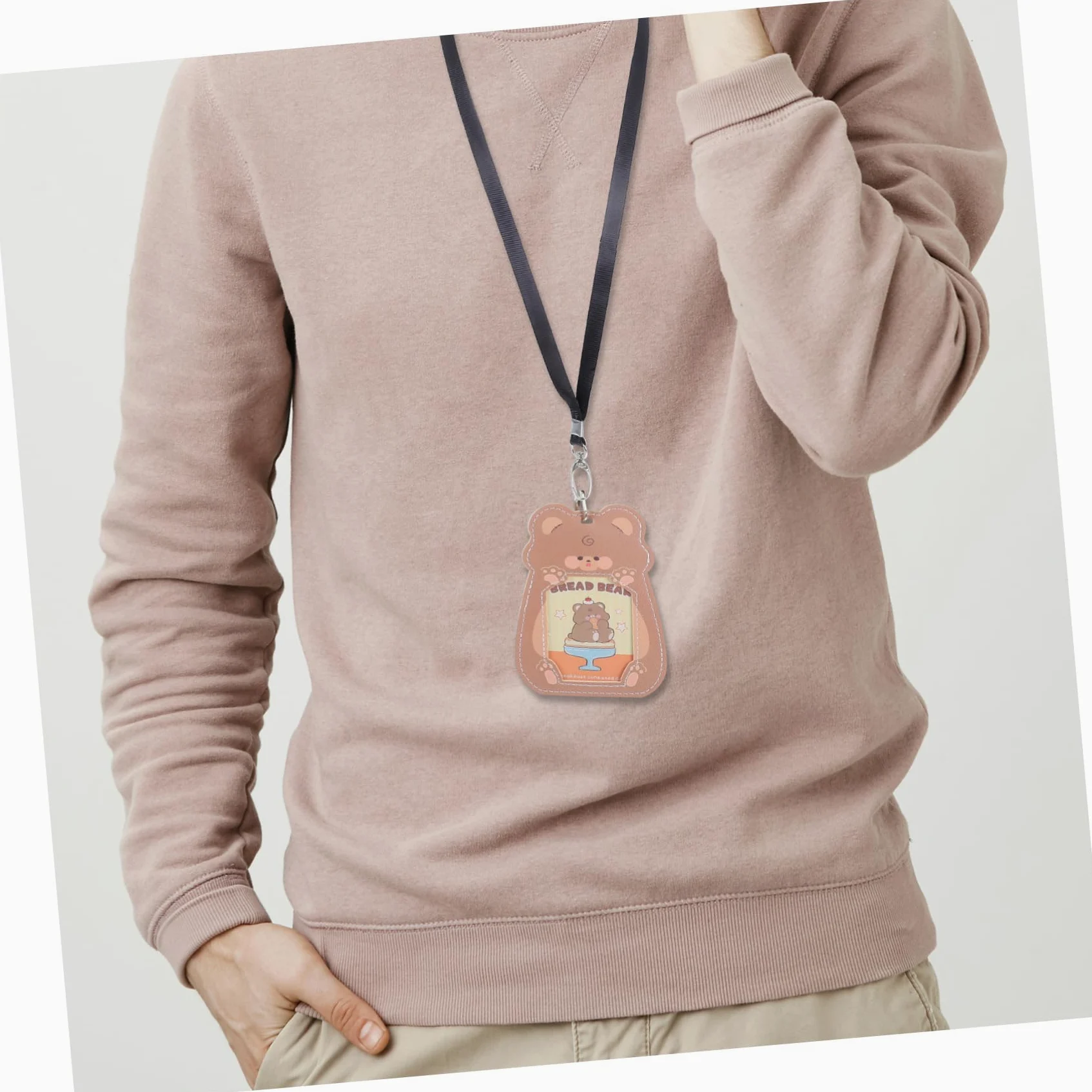 50pezzi Cordino Piatto con Clip Porta Badge Cordino per Badge Identificativi da Ufficio con Gancio Girevole Porta Nero