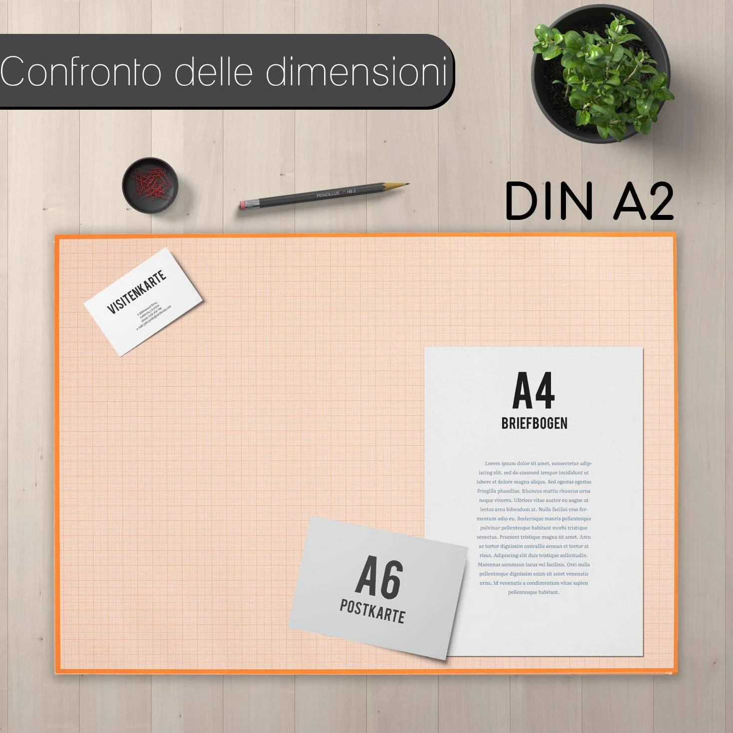 Set di 2 blocchi di carta millimetrata DIN A2 per schizzi I dv1195