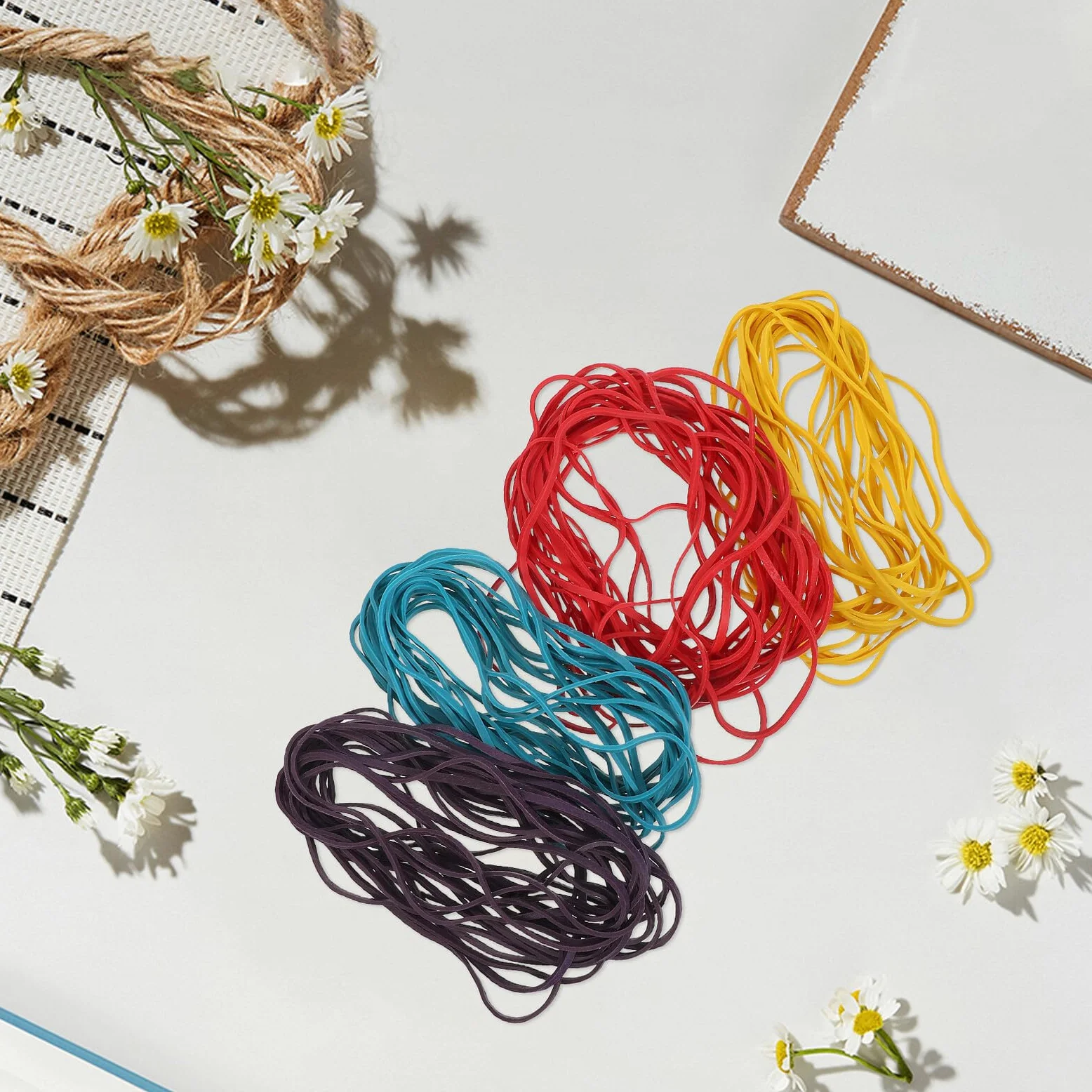 2560pezzi Elastici Colorati ad Alta Elasticità per Ufficio e Scuola per Organizzare Documenti Libri Scolastici e Forniture Confezione Economica