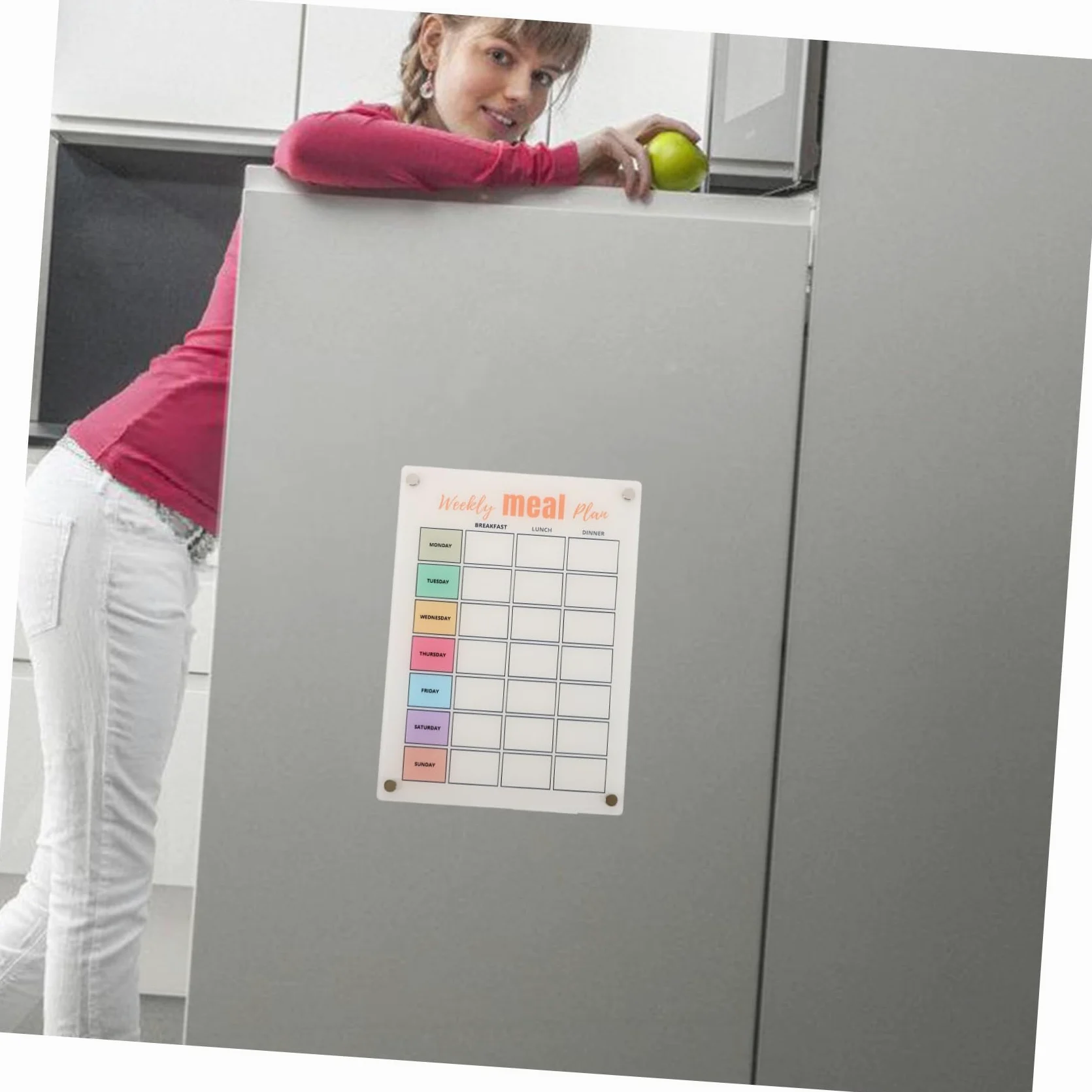 Housoutil Planner Magnetico Per Frigorifero Planner Settimanale Riutilizzabile Superficie Cancellabile Design Elegante Per Organizzazione Casa e Ufficio
