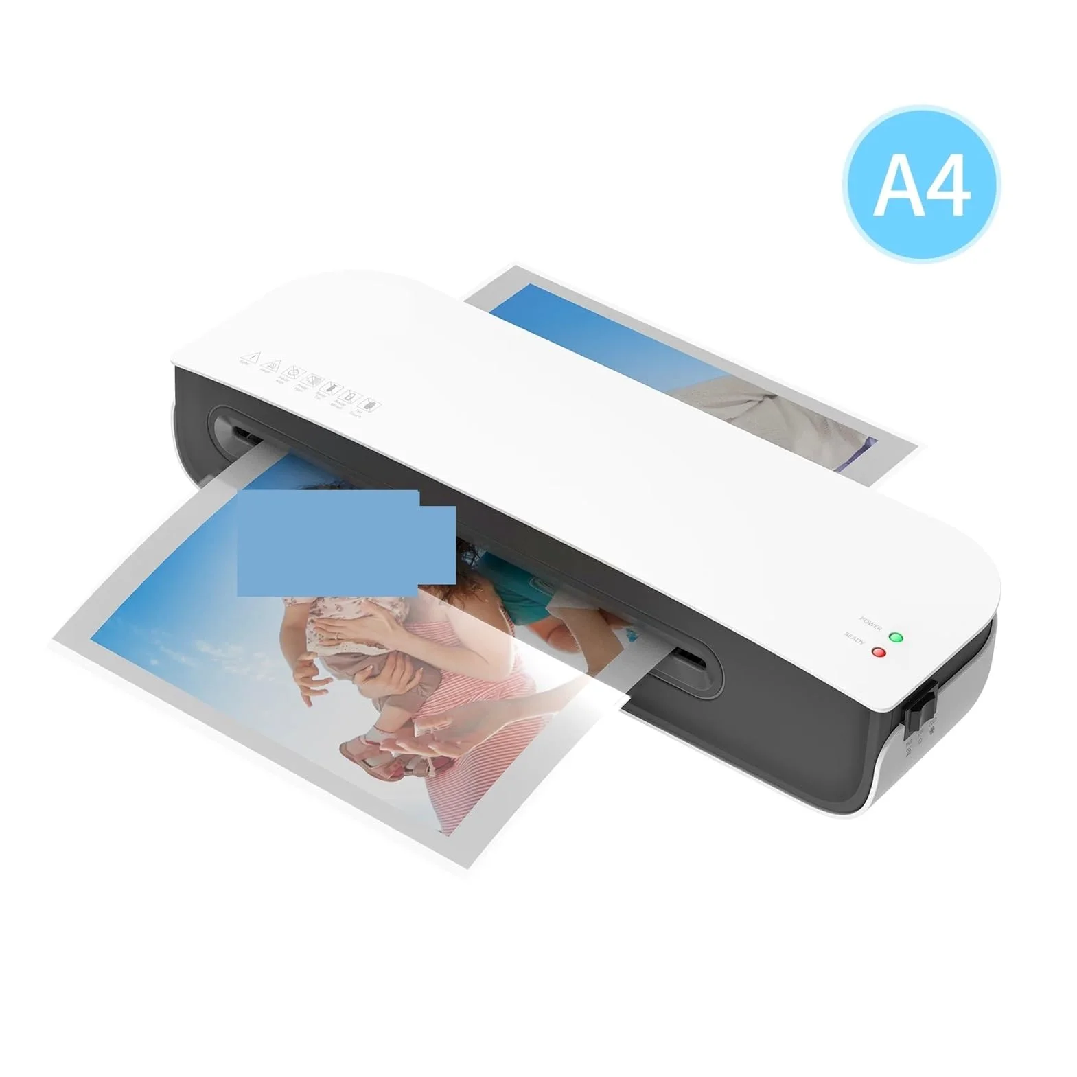 Plastificatrice, SL289 Set di macchine plastificatrici da tavolo A4, laminazione a caldo e a freddo, a 2 rulli for forniture scolastiche for ufficio domestico per casa, ufficio o forniture scolastiche