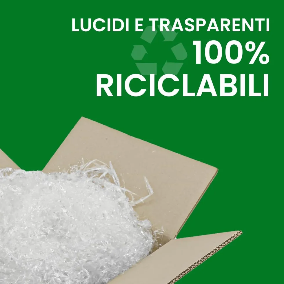 IMBALLAGGI 2000-15Kg Trucioli Trasparenti in Polipropilene Bio, Paglia per Cesti Natalizi, Regali di Natale e Confezione Regalo, Riempimento Imballaggio per Spedizioni Pacchi, Paglietta per Scatole
