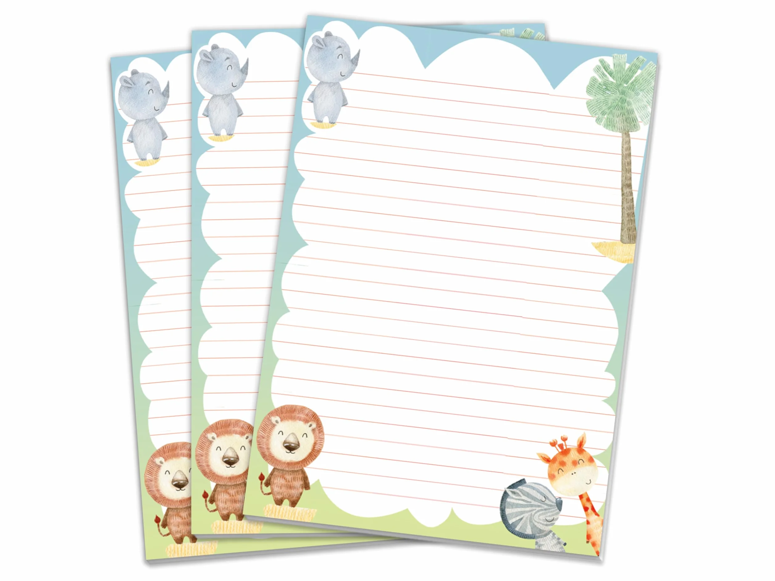 Blocchi di Lettere per Bambini Animali Savana 3 Blocchi A4 25 Fogli