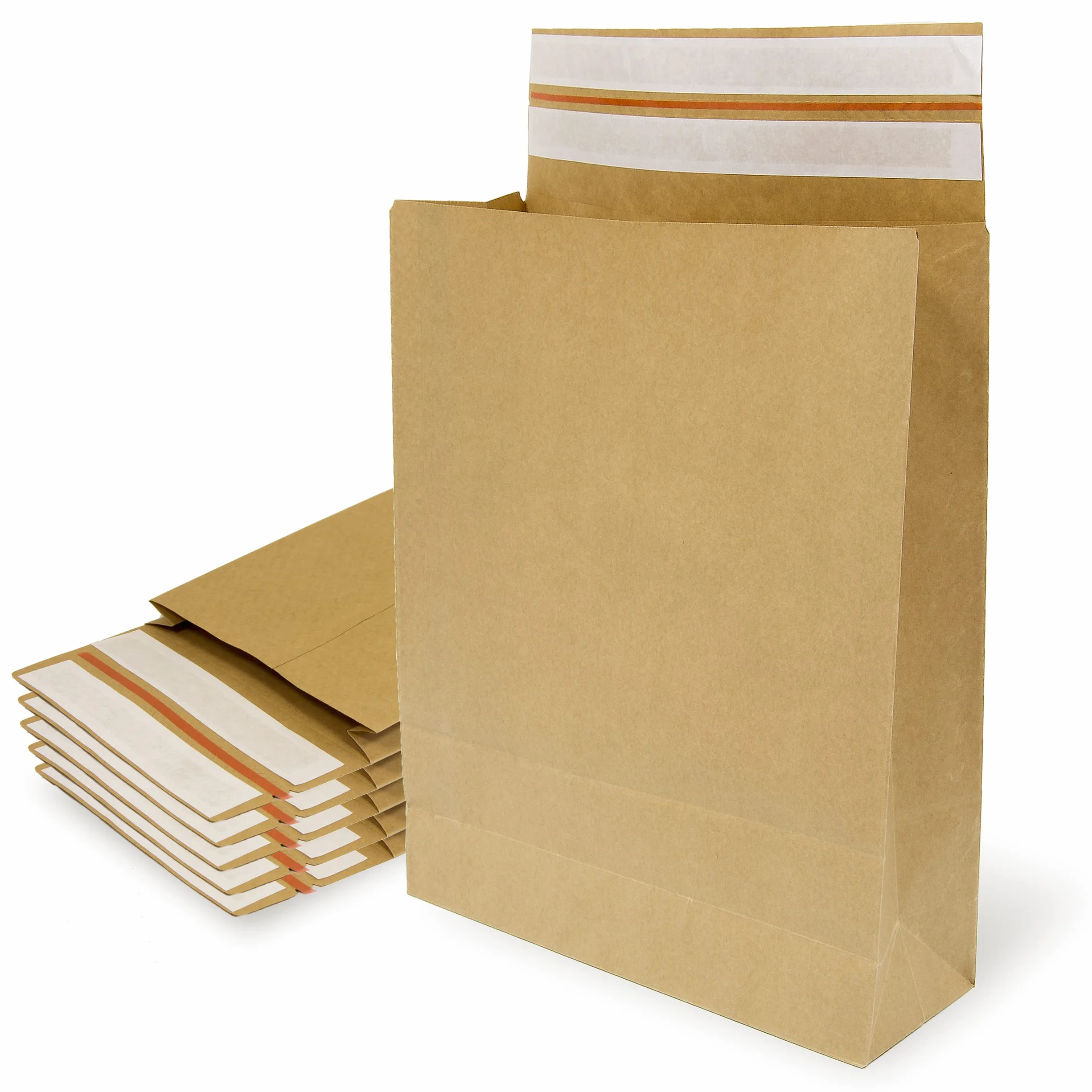 Buste in carta kraft con doppia striscia in silicone da 3 tasselli per spedizione e imballaggio. Sacchetti di carta per inviare vestiti, accessori, decorazioni o regali - Ofituria