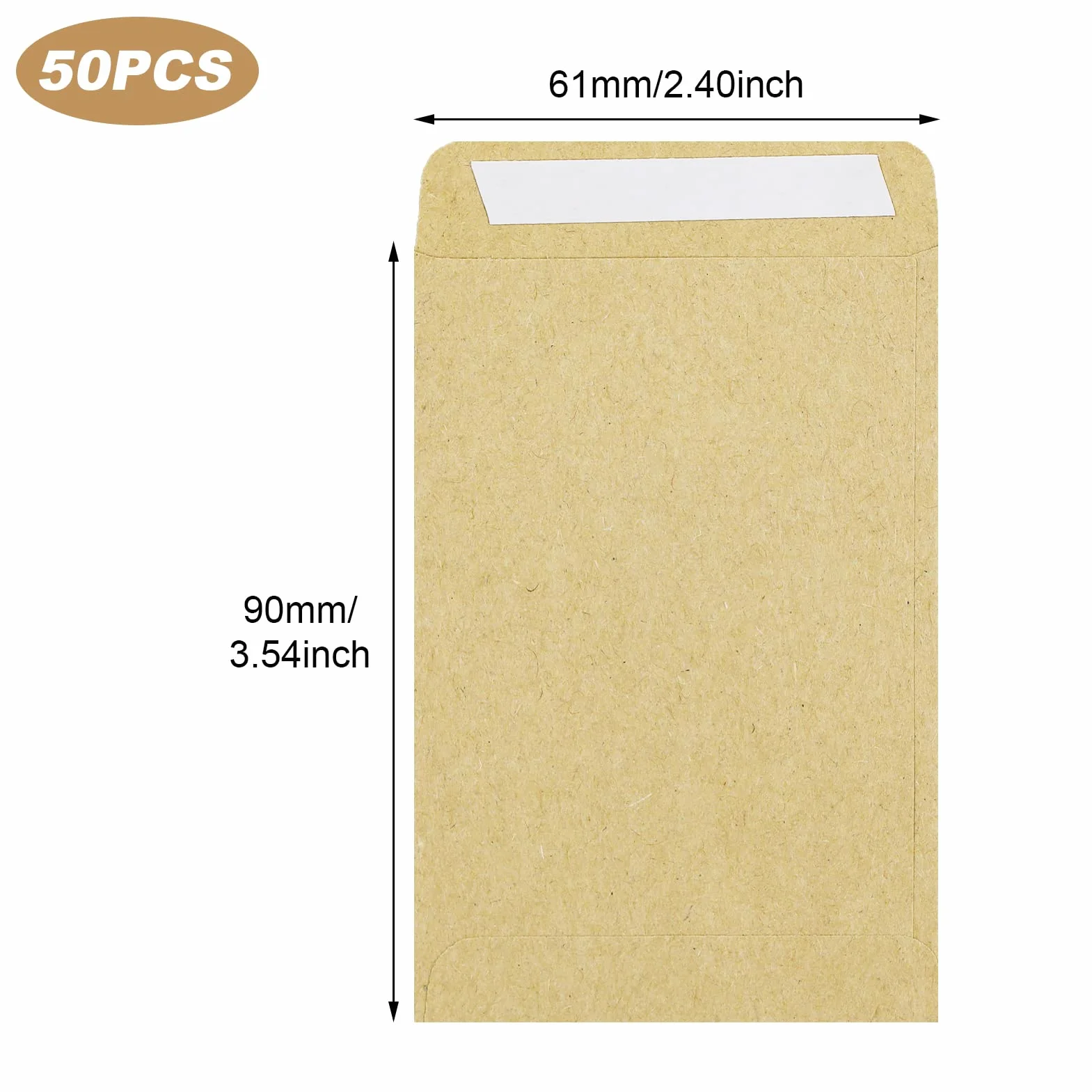 SZXMDKH Buste Piccole Sacchetto di Carta Autoadesiva 9 x 6 cm per Monete, Perline, Francobolli