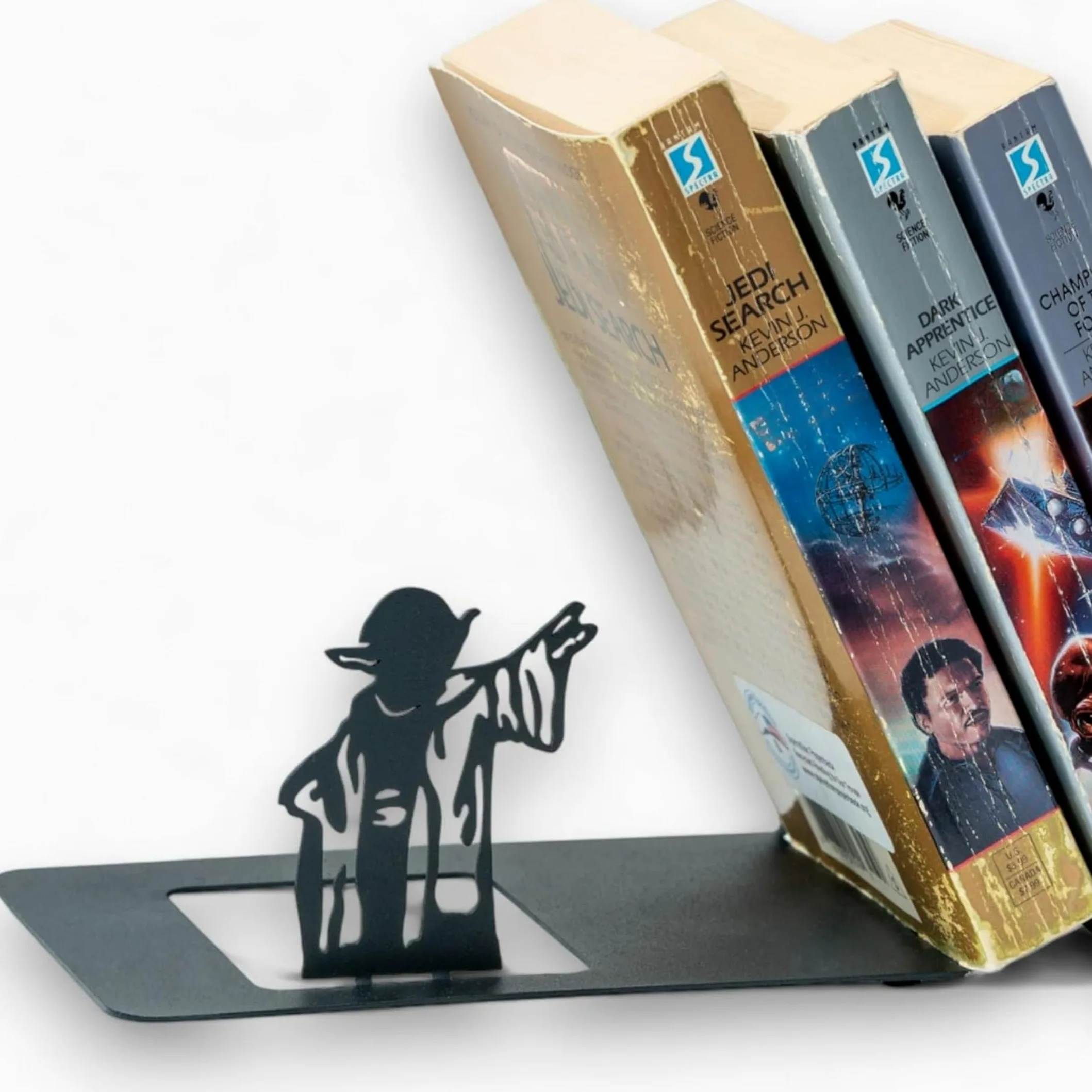 Renovatio Fermalibri in metallo nero, carino, unico, decorazione da nerd per casa, ufficio e cameretta dei bambini, resistente, antiscivolo, minimal, per mensole, motivo maestro