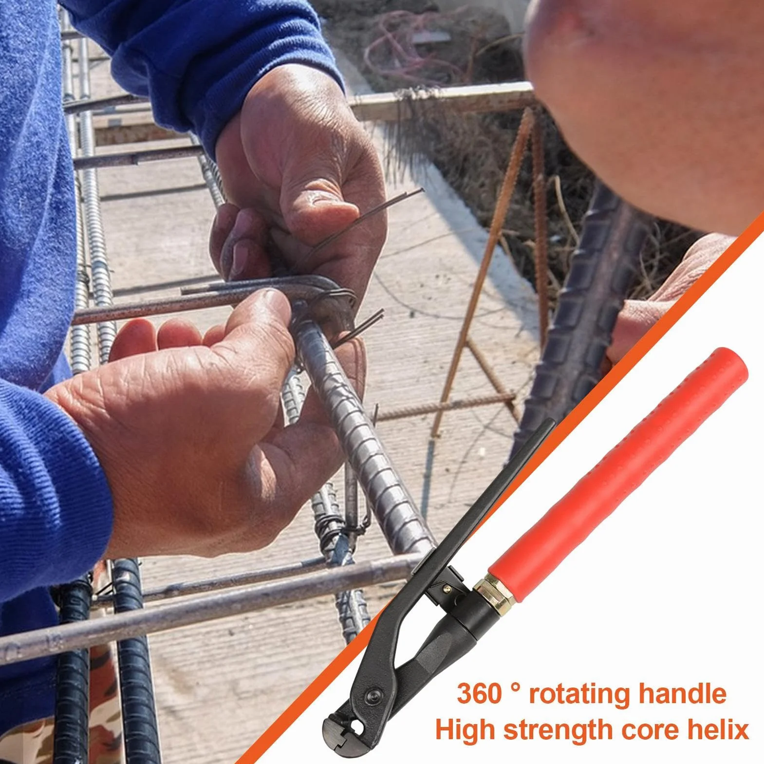 Pinza per cavi, affidabile e rotante, strumento di legatura per cavi a griglia, rilegatura affidabile per cravatte, recinzioni, pinze, costruzione