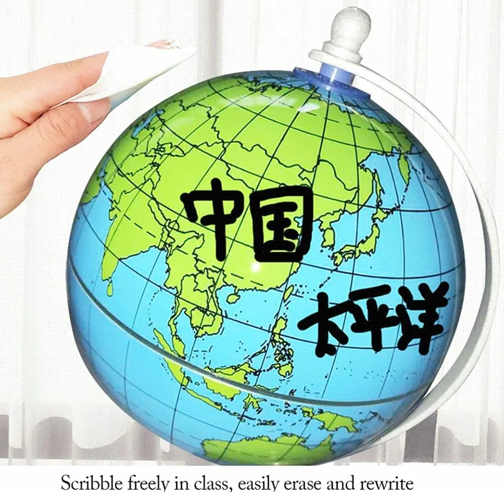 Globi Geografici Mappamondo da Tavolo con Base in Metallo Mappamondo Riutilizzabile per Bambini e Insegnanti Mappamondo geografico Piccolo per la casa Home Decor