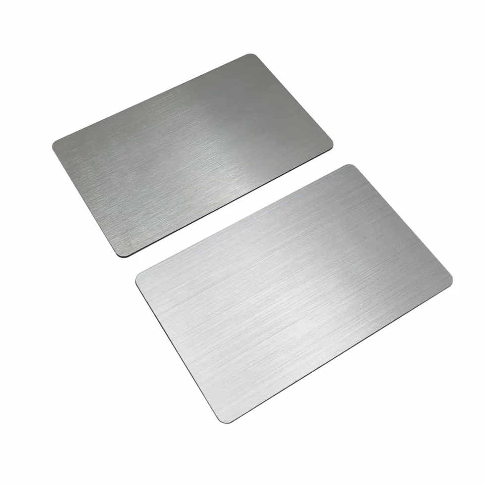 Biglietti da visita NFC ibridi 13,56 MHz chip 215 metallo PVC oro spazzolato confezione da 5
