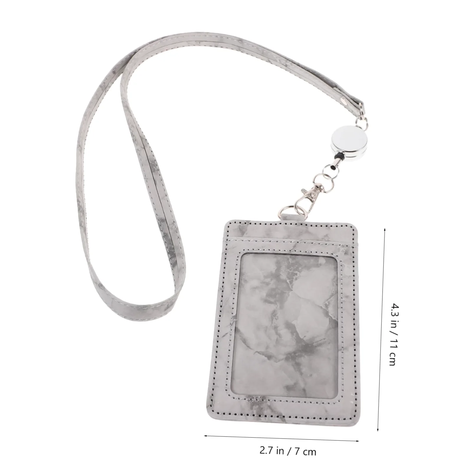 SHINEOFI 5sets Porta Badge Verticale Con Lanyard Rimovibile Porta Tessere Id Pu Con Design Elegante e Stile Marmo Per Ufficio Scuola e Eventi