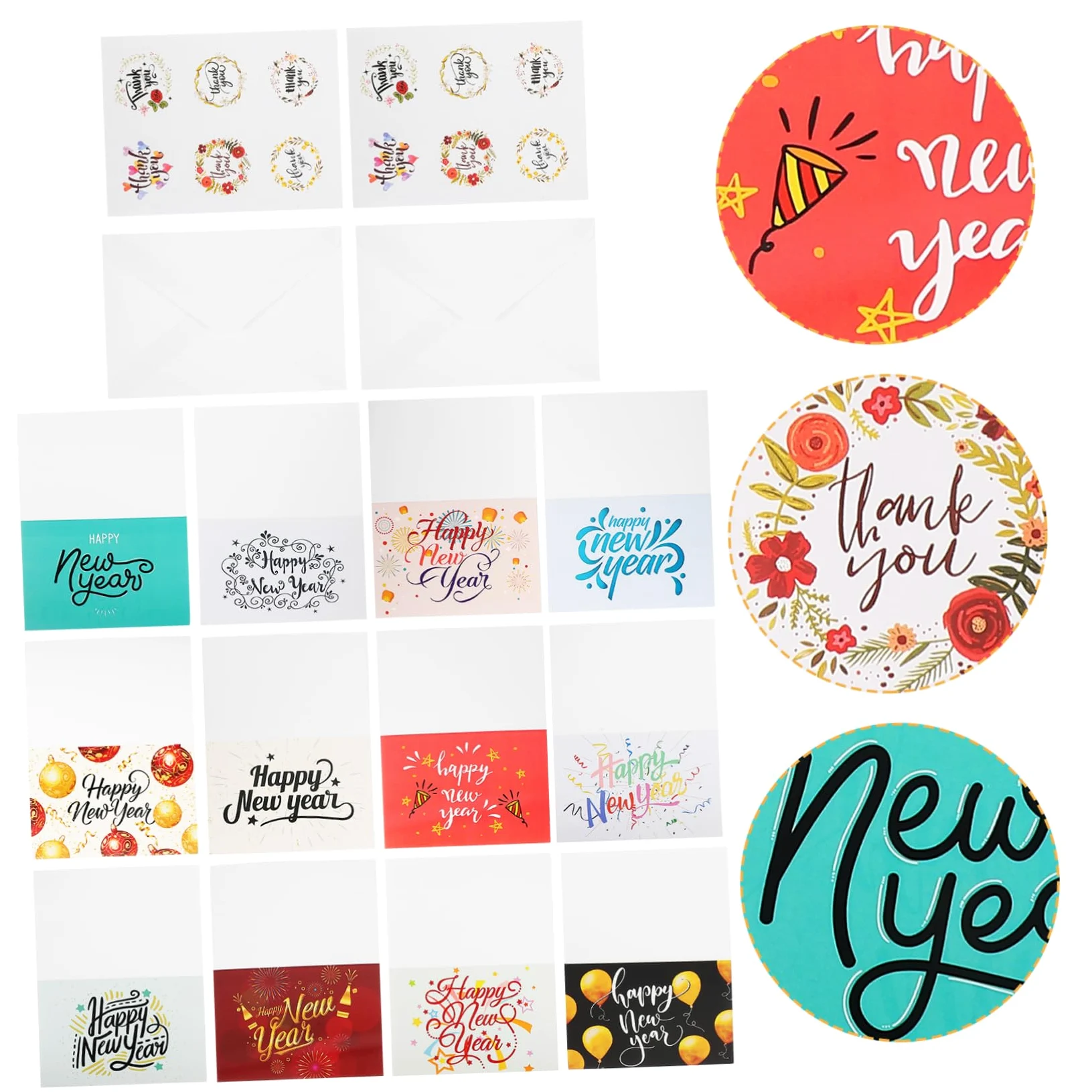Tofficu 3sets Biglietti Di Auguri Per Anno Con Envelop Biglietti Di Festa Con Design Elegante Per Messaggi Di Felicitazione e Ringraziamento Per Amici e Famiglia