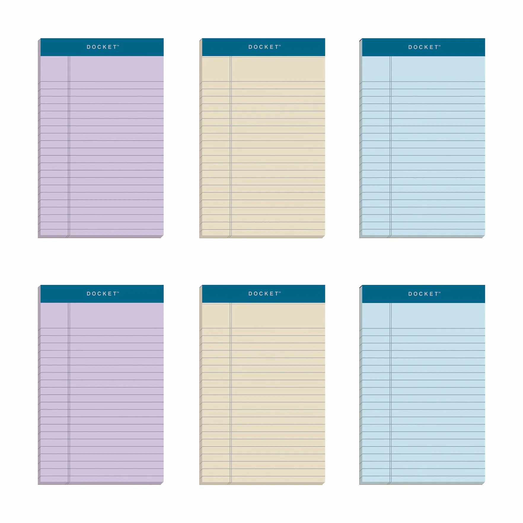 Tops Docket Writing Tablet Riciclato 12,7x20,3 cm Perforata 50 Fogli 6 Pack