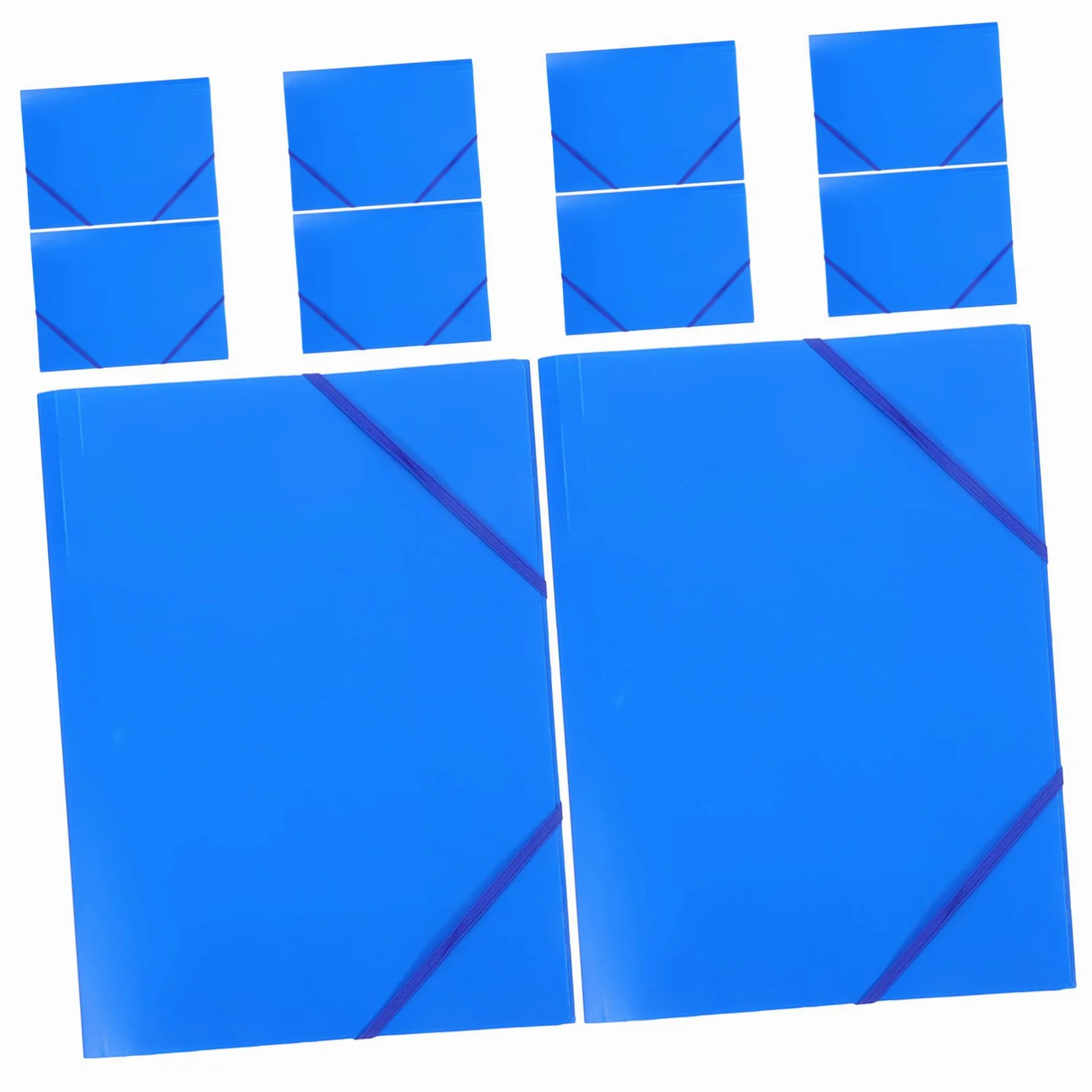 Cartella Portadocumenti A4 con Elastico 10 Pezzi Organizer File in Plastica Resistente per Ufficio Scuola e Viaggio Cartellina Portatile per Documenti con Chiusura a Corda