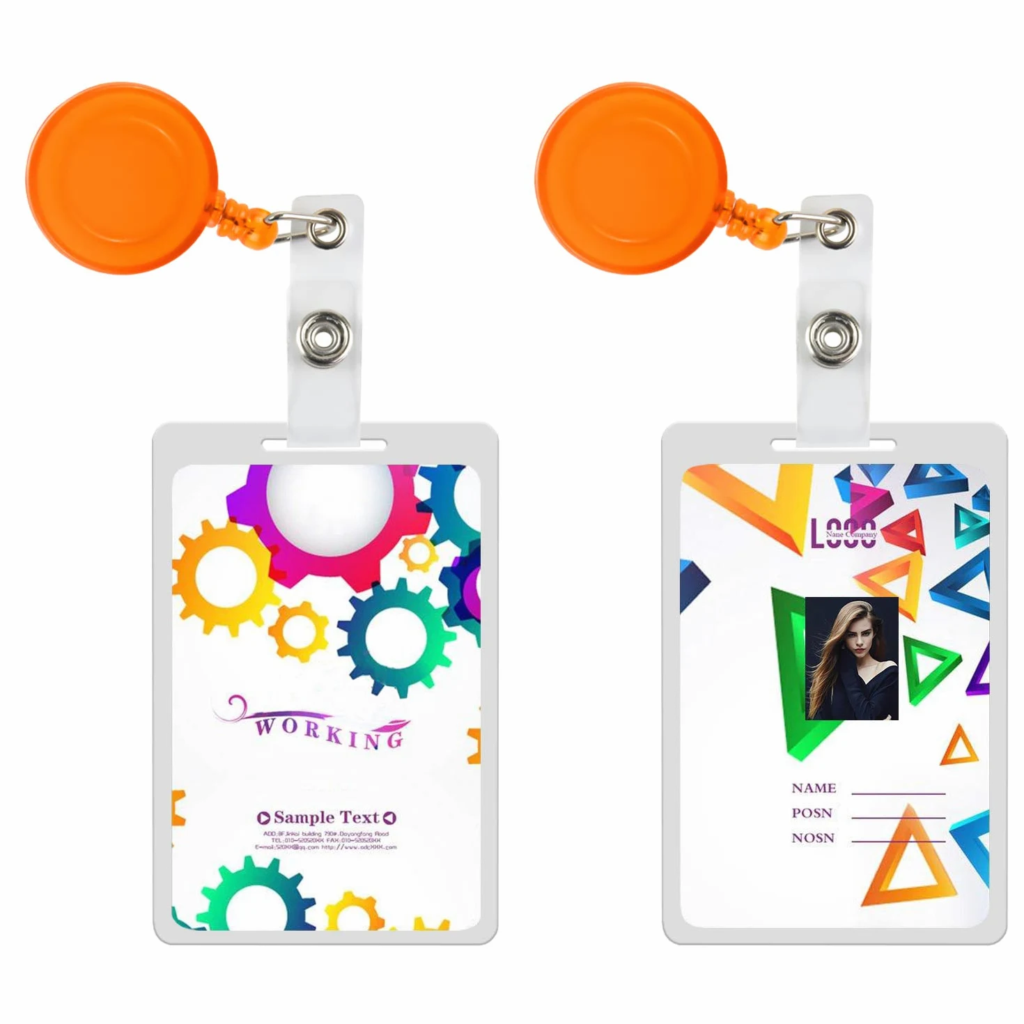 100 porta badge retrattili colorati.