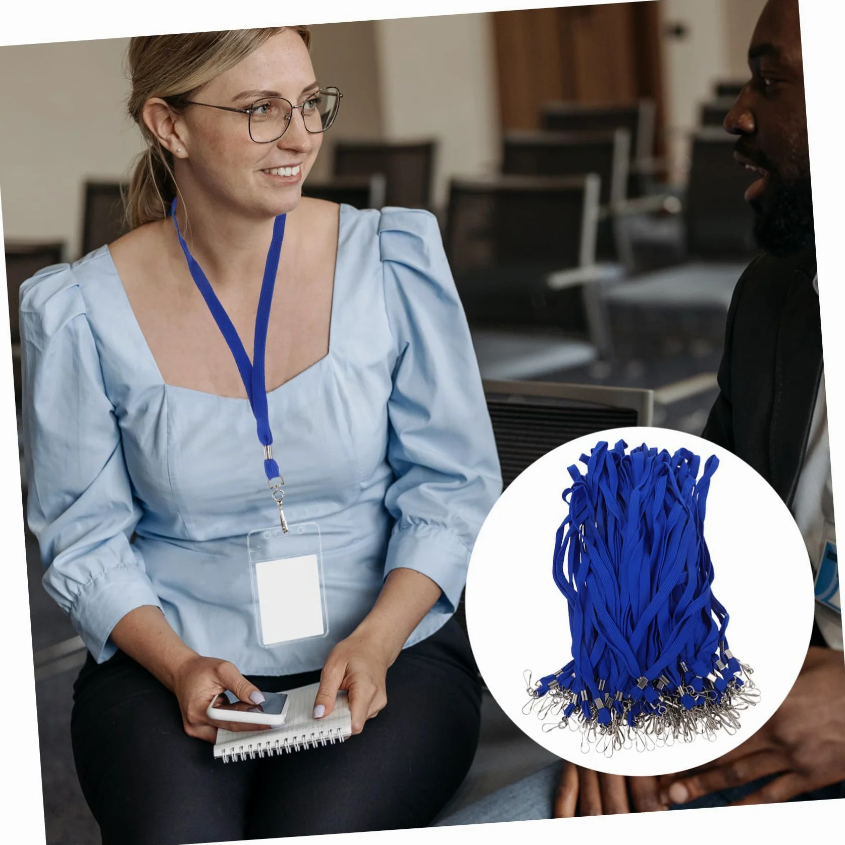 100 pezzi Cordino Porta Badge da Collo con Clip Staccabile Lanyard Neck Strap Morbido per Id Card e Carte Scuola Ufficio Comodo e Resistente
