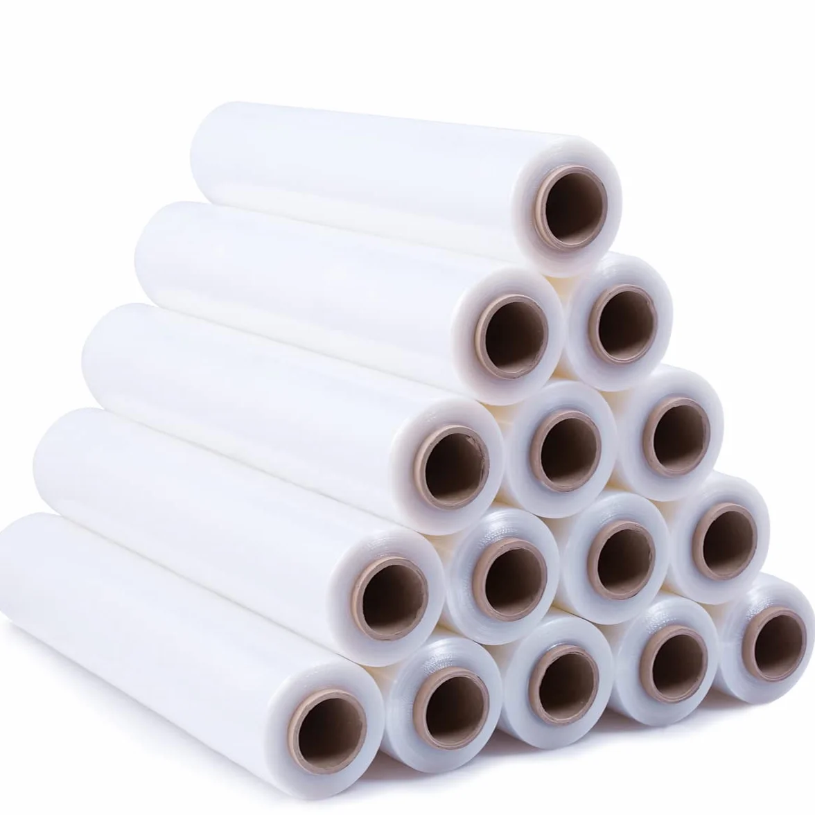 OFITURIA Pellicola bianca per imballaggio da 50 cm x 200 metri di lunghezza – rotolo di pellicola elastica manuale per l'imballaggio industriale – 10 unità