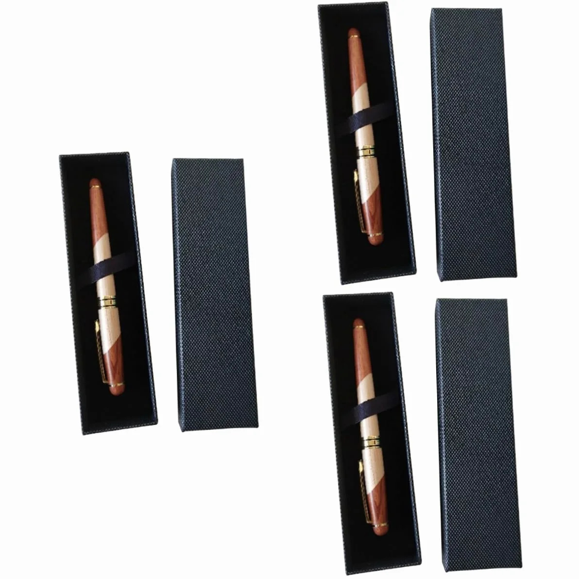 TEHAUX 3pezzi Penne Di Con Scatola Nera Penna Slim e Leggera Per Ufficio e Scuola Per Anniversari e Occasioni Speciali