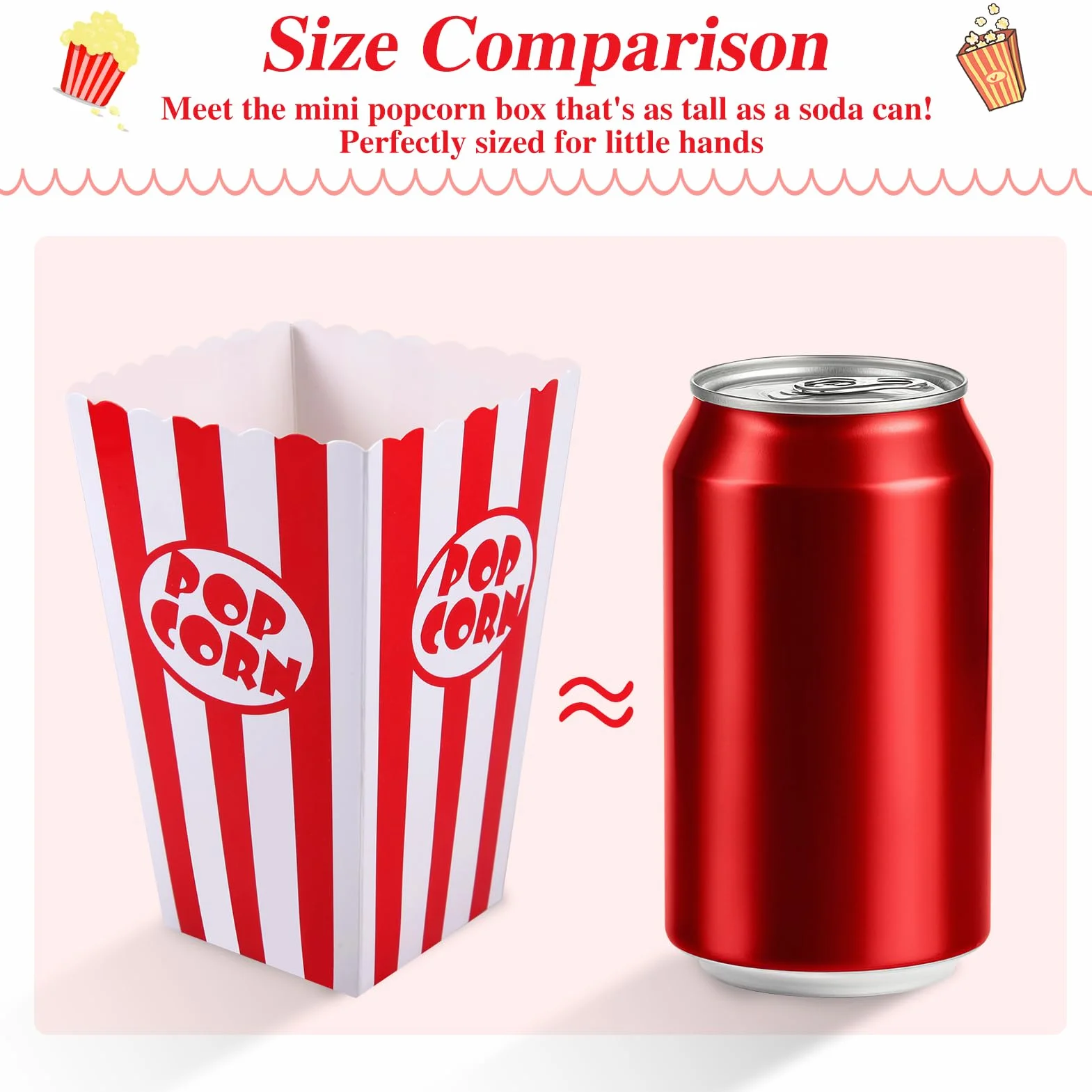 24 PCS Scatole di Popcorn Contenitori per Festa di Compleanno Film Fiesta