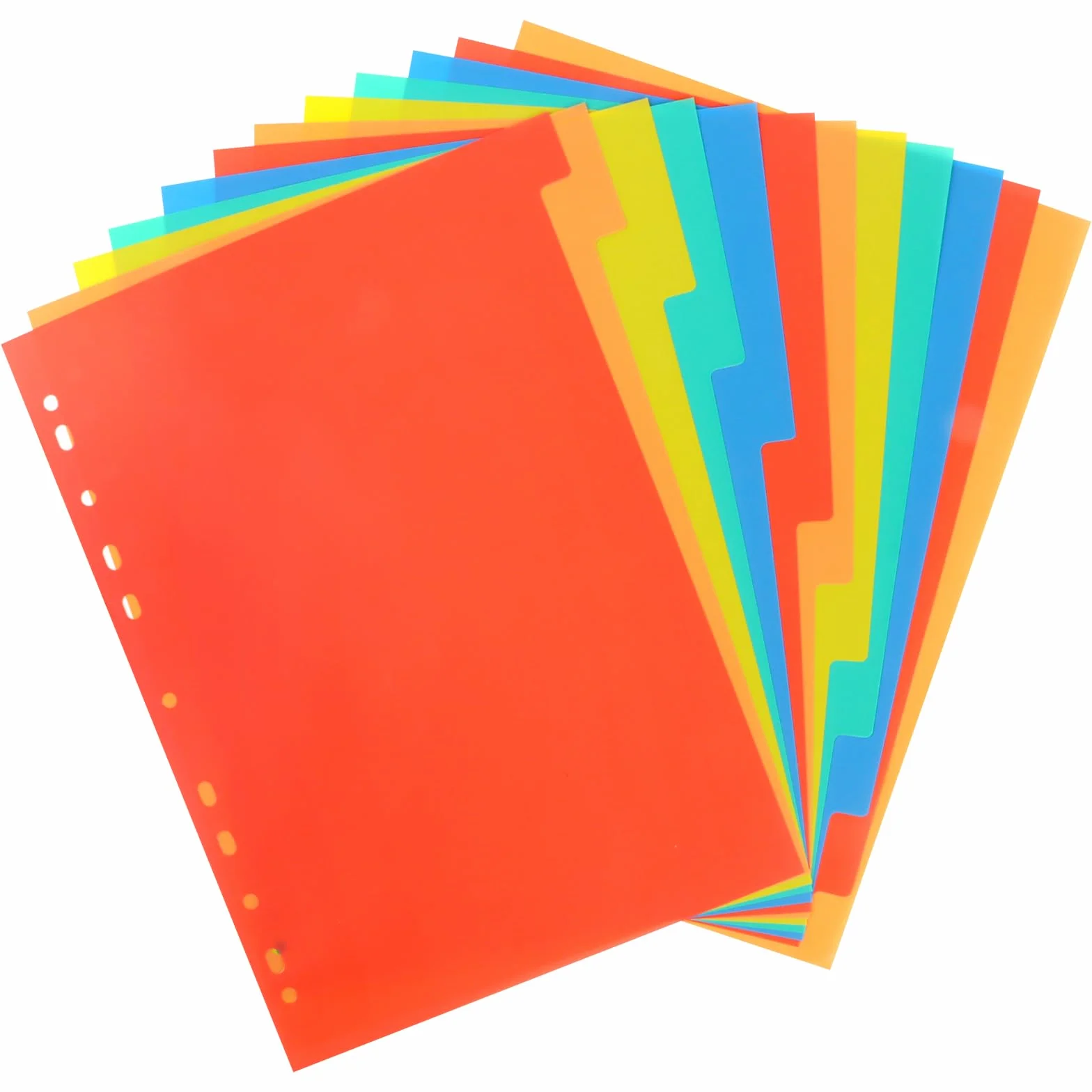 Divisori per raccoglitori A4, 12 pezzi, 11 fori