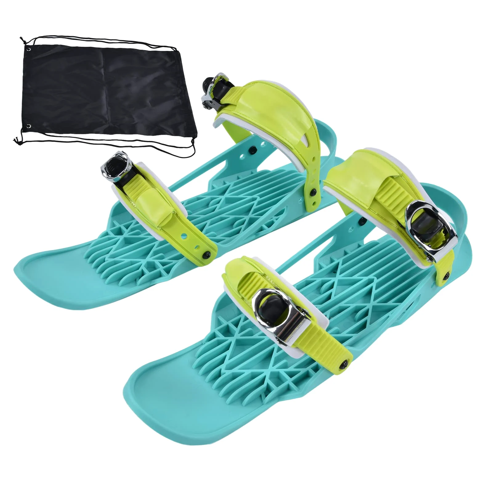 Pattini da sci in nylon verde scarpe da snowboard regolabili sport da sci esterno