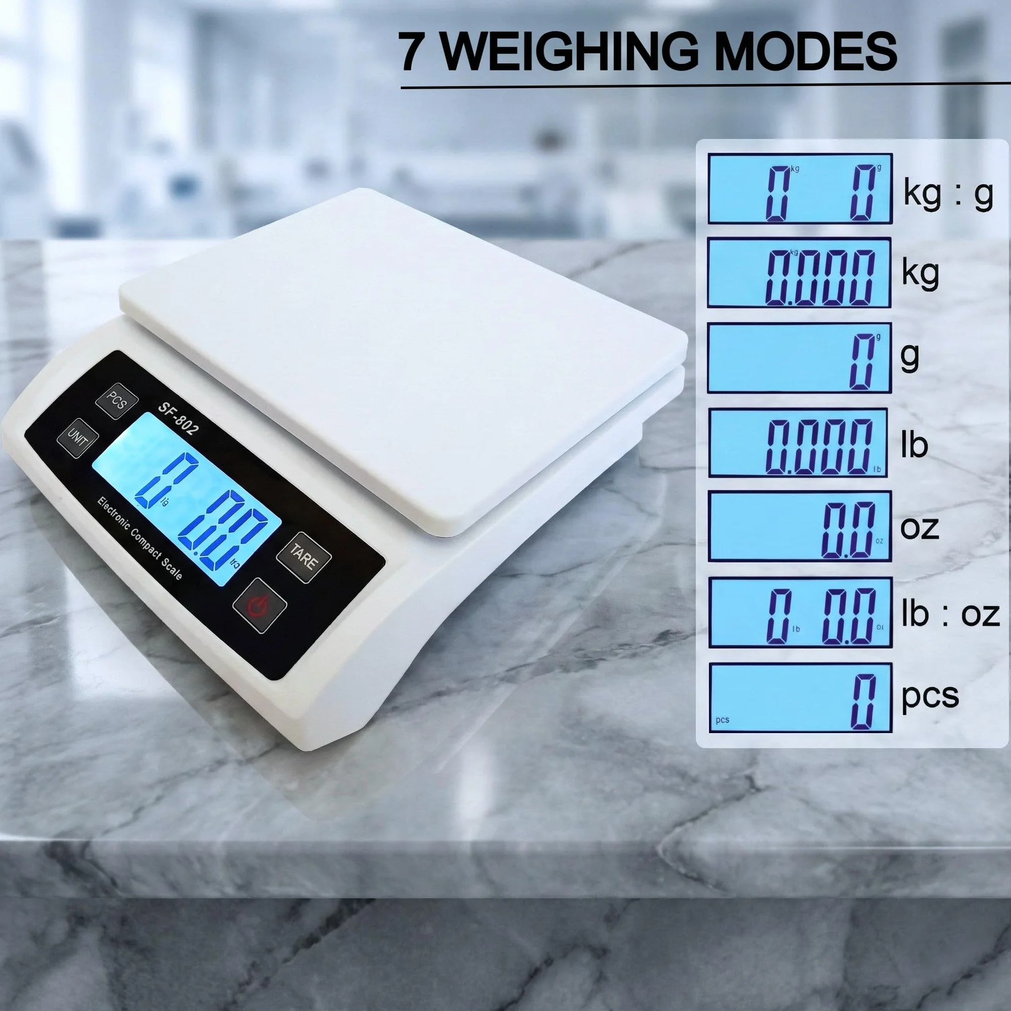 Eosphorus Bilancia Pesapacchi Digitale 30kg, Bilancia Postale di Precisione per Pacchi e Spedizioni, Funzione Tara, Display Retroilluminato, Alimentatore AC incluso