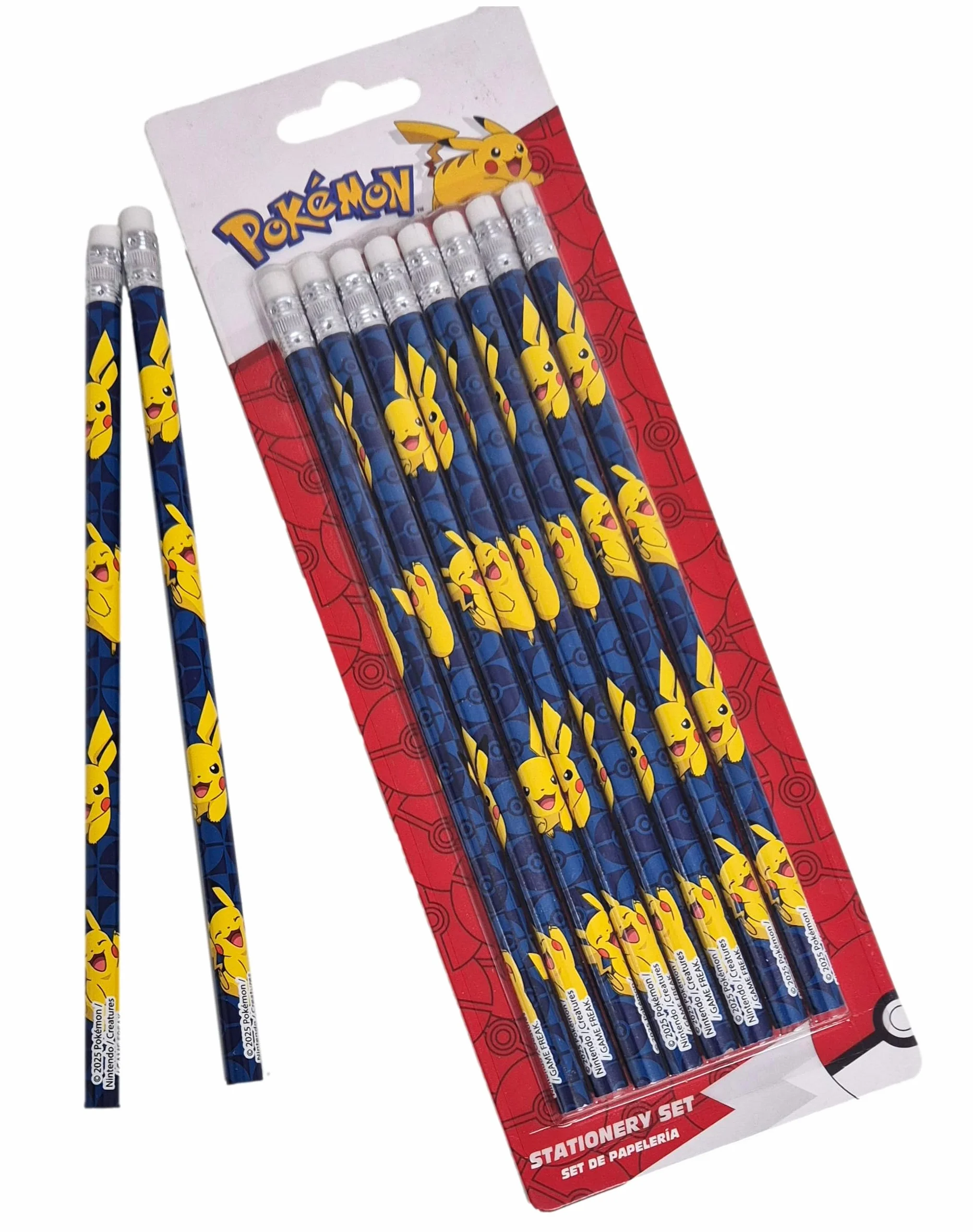 Pokémon Set di articoli di cancelleria per bambini 8 pezzi Pikachu