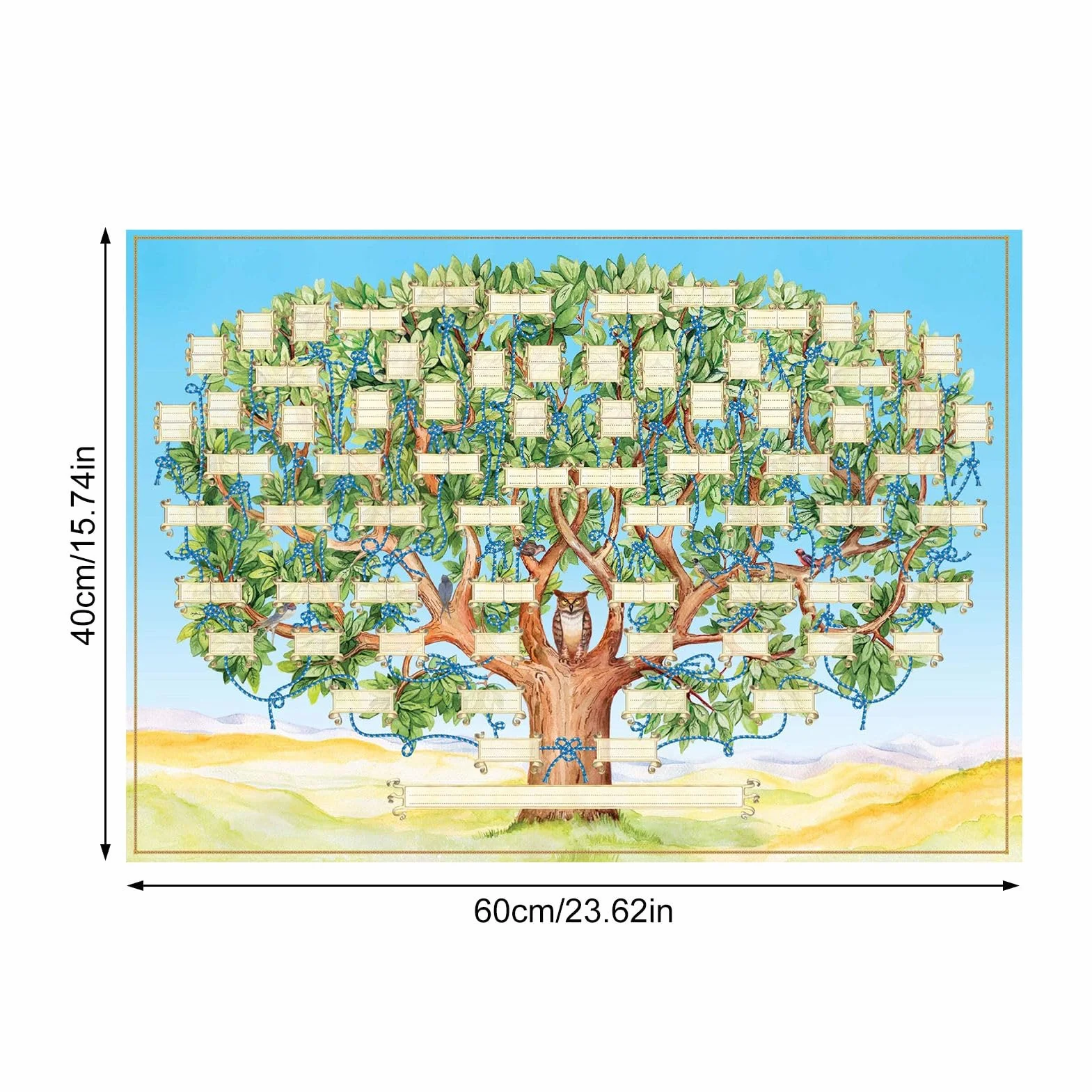 Plakat Drzewo Genealogiczne do Wypełnienia - Dekoracja Genealogiczna