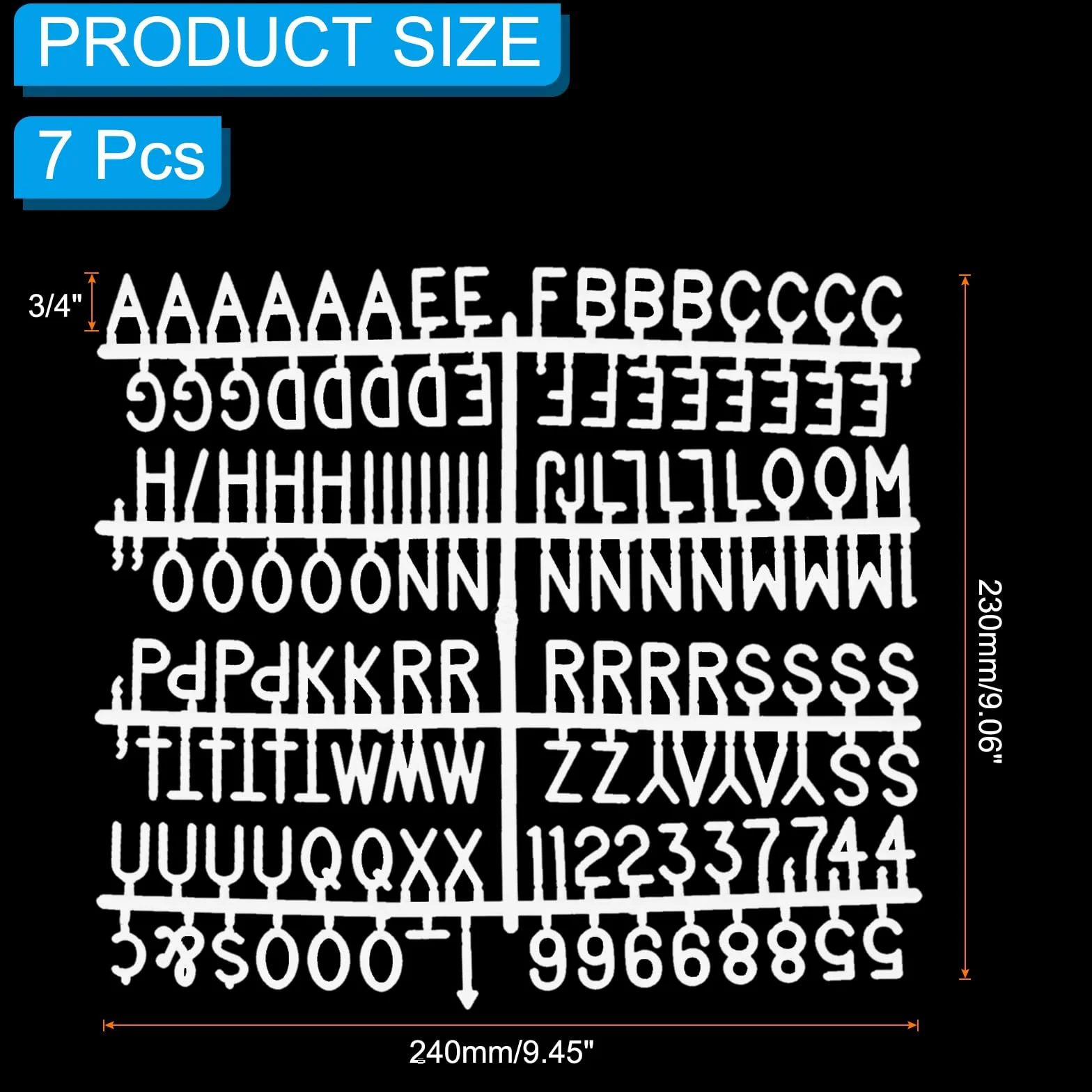 PATIKIL Letter Board da 3/4 Pollice, Solo Lettere, 7 Pz 1029 Lettere in Feltro per Letter Boards Universali per Lavagna Lettere in Plastica Cambiabile, Bianco