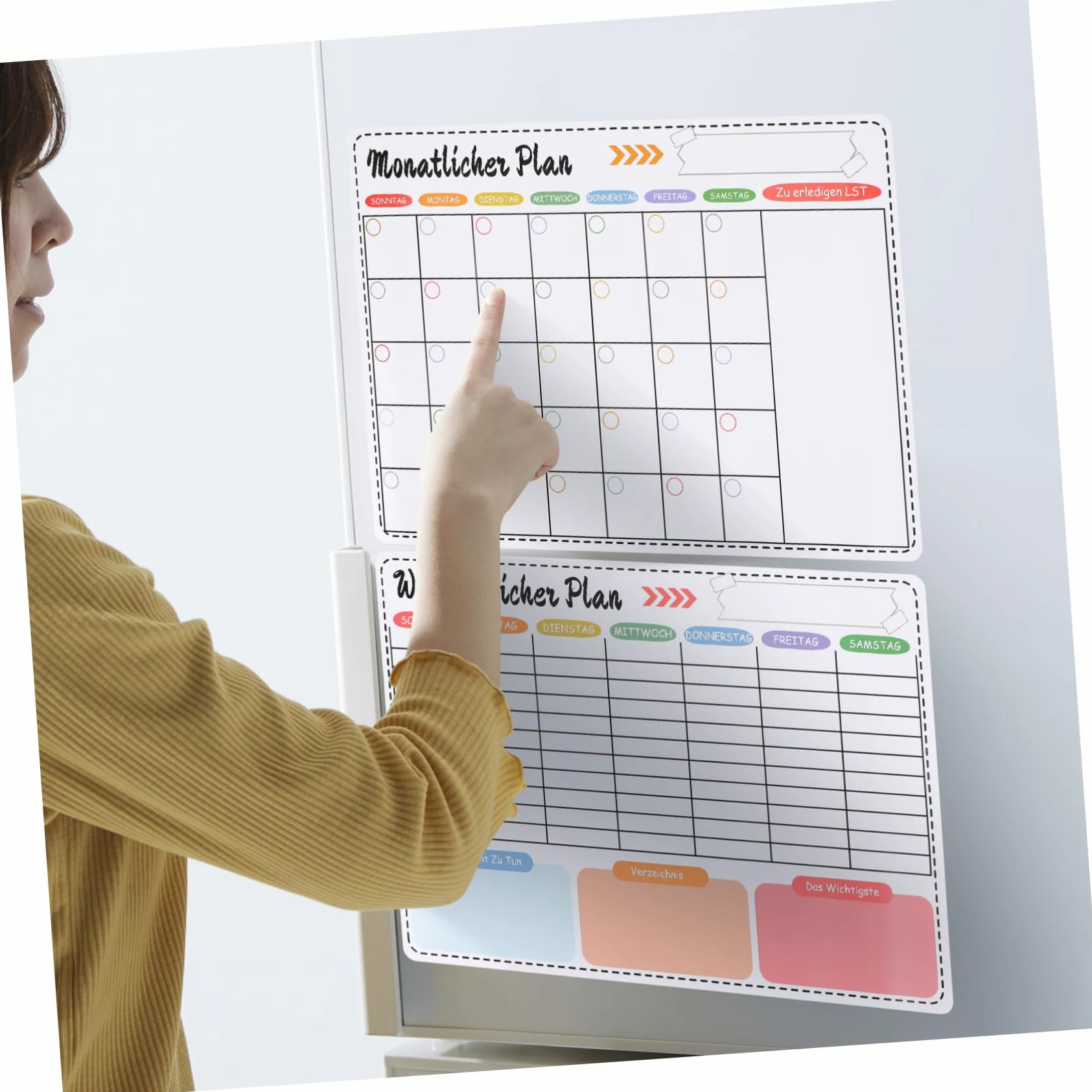 Homoyoyo Lavagna Magnetica per Frigorifero, Calendario Settimanale e Mensile Cancellabile, Bianca, Facile da Pulire, per Casa e Cucina | Resina Sintetica, Si Applica Facilmente al Refrigeratore, Uso Casa e Ufficio
