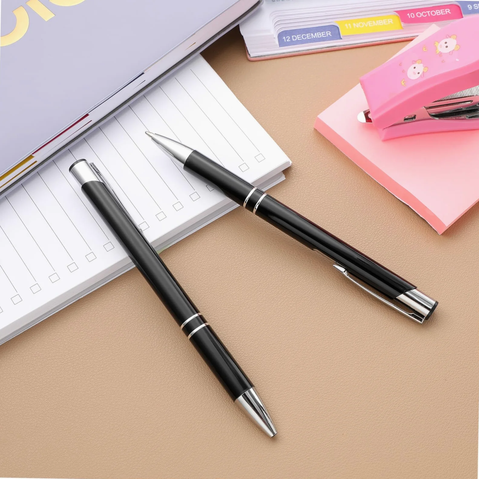 12 Pz penne a sfera punta fine penna da ufficio penne a sfera a punta fine penna uniforme sottili penne a sfera metalliche penne professionali penne metallizzate Black
