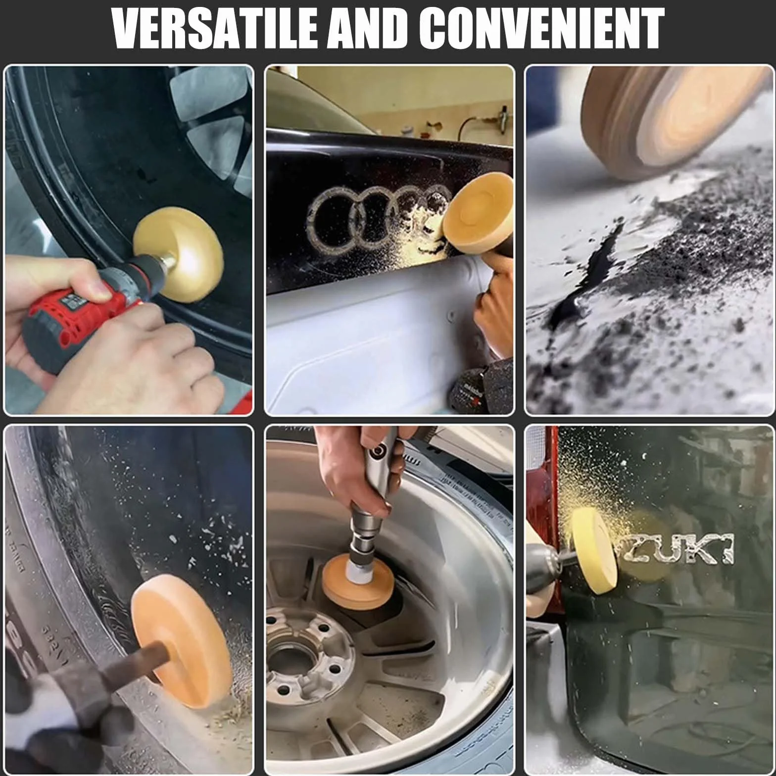 Adesivo gomma per avvitatore a batteria, diametro 100 mm & 88 mm, raschietto in plastica, 2 pezzi