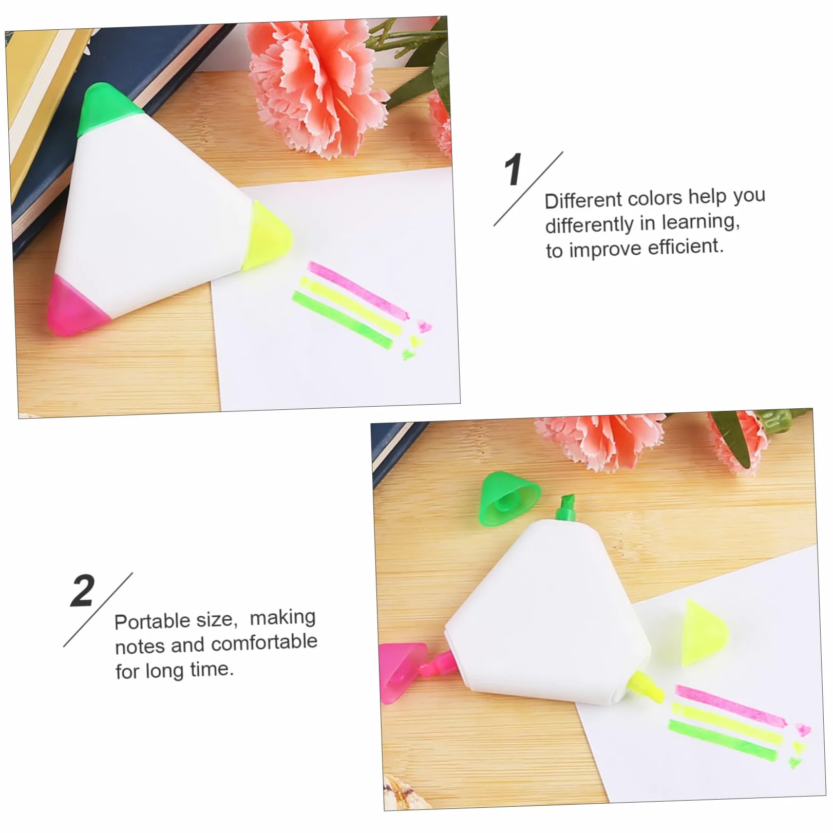 Gadpiparty 5 Set Evidenziatore Penna Fluorescente Pennarelli Fluorescenti Pennarelli i Per Scrittura Evidenziatori Triangolari Triangolari 5 pezzi*5