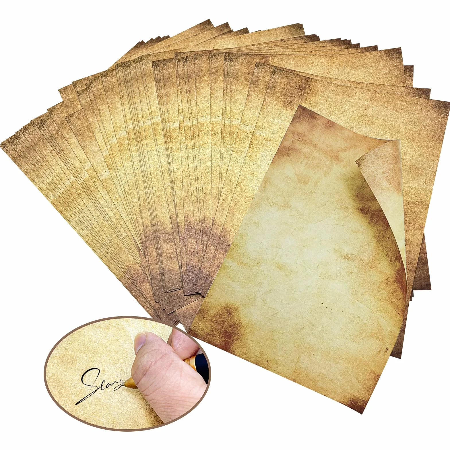 Carta Kraft Antica Vintage Old Paper 50 fogli A4 Doppia Faccia per Scrivere Stampare Invito