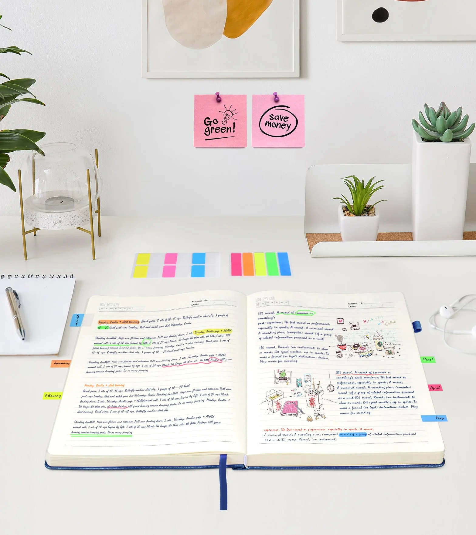 Taccuino a righe, 365 pagine, formato B5, grande, per scrivere a righe universitarie, diario in pelle con copertina rigida per donne e uomini, quaderno quotidiano per lavoro, prendere appunti, carta