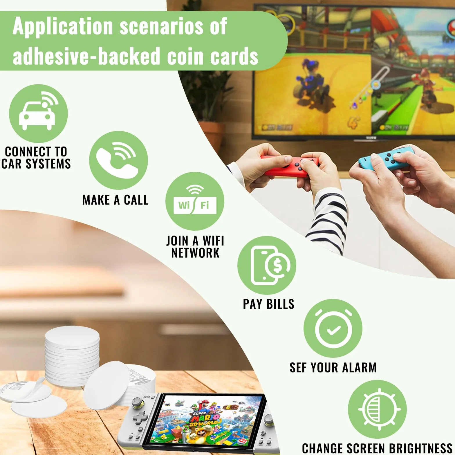 Tag NFC Adesivi NTAG215 Programmabili 504 byte per Telefoni Dispositivi NFC
