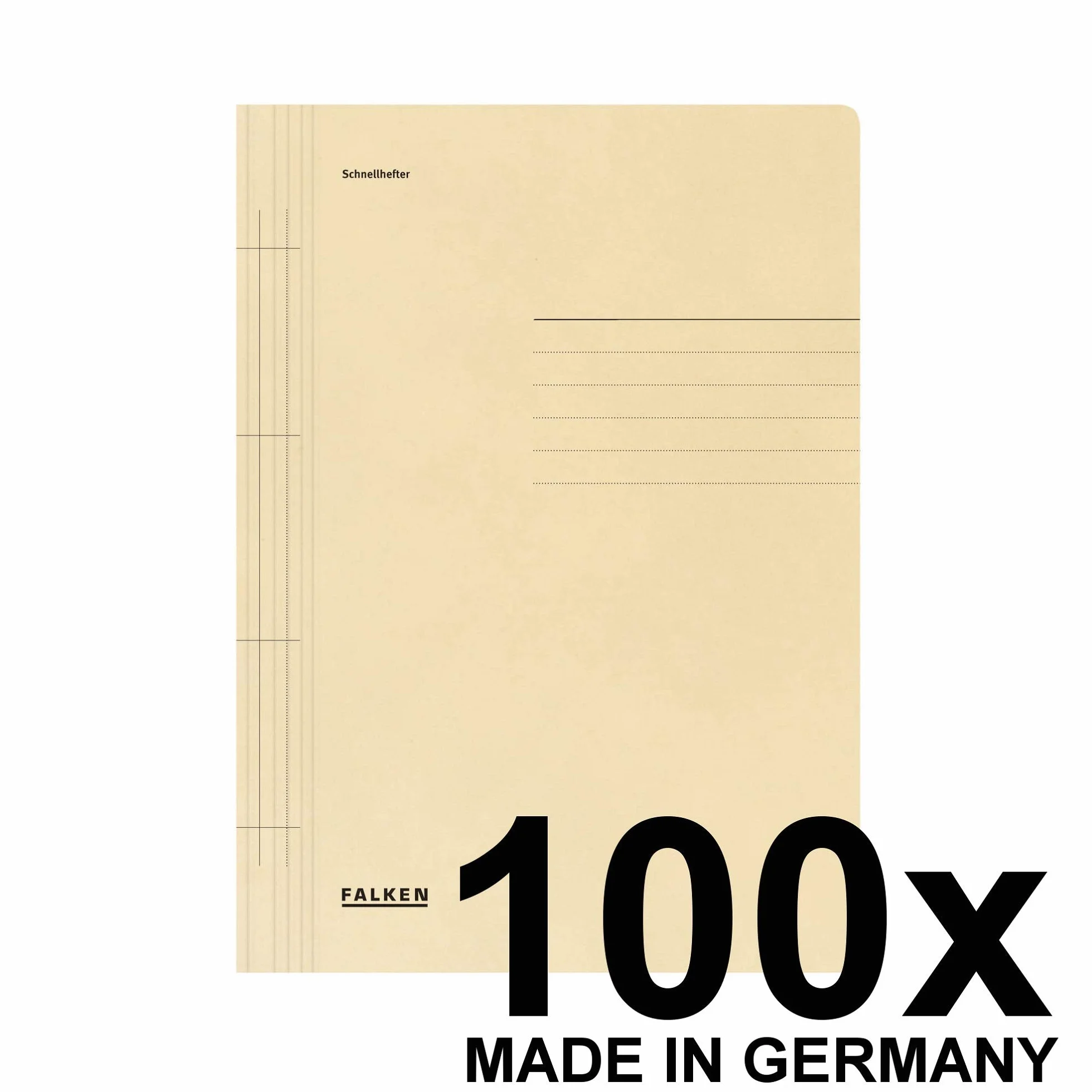 Falken Cartelline in carta riciclata, in formato DIN A4, confezione da 100 pezzi 100er Pack camoscio