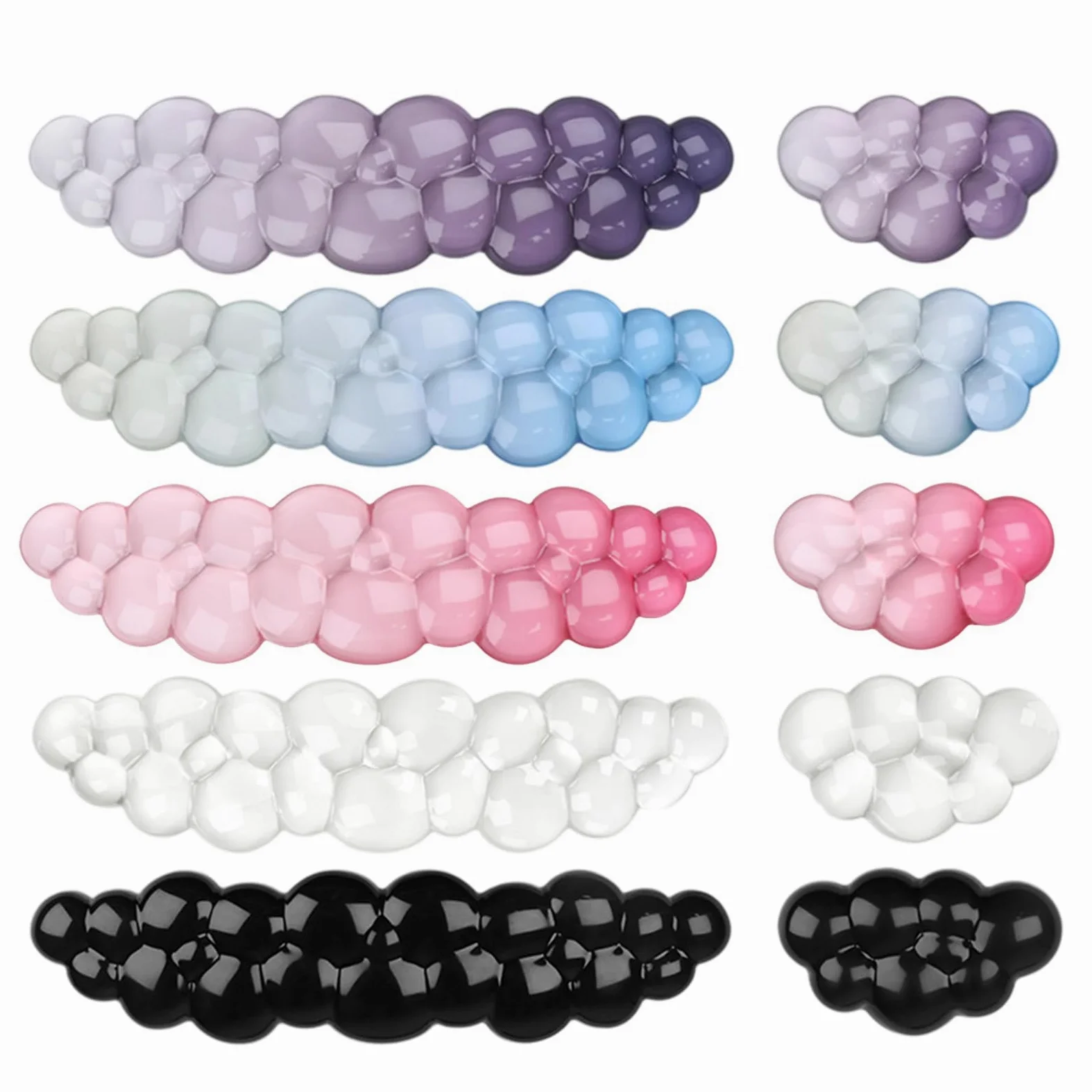 Set da polso ergonomico con motivo a nuvole, per computer e tastiera in morbido silicone, con texture flussi d'aria