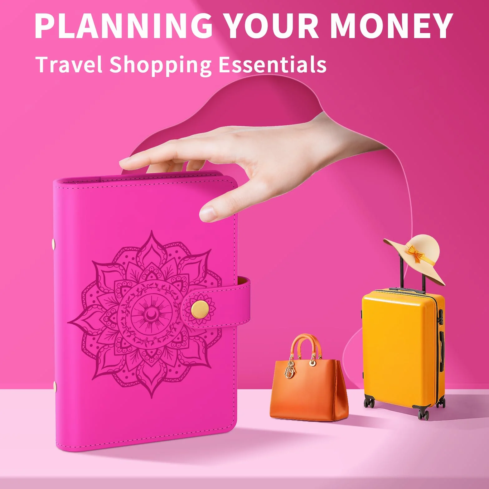 Aocii Budget Planner Binder 2026 A6 Money Envelopes Financial Saving Folder Red