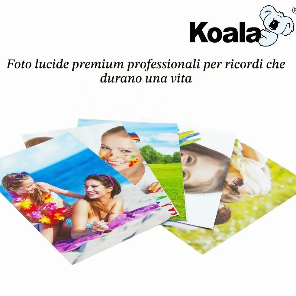 KOALA Carta fotografica lucida A4 250 g/m² 50 fogli per stampante a getto d'inchiostro Canon HP Epson
