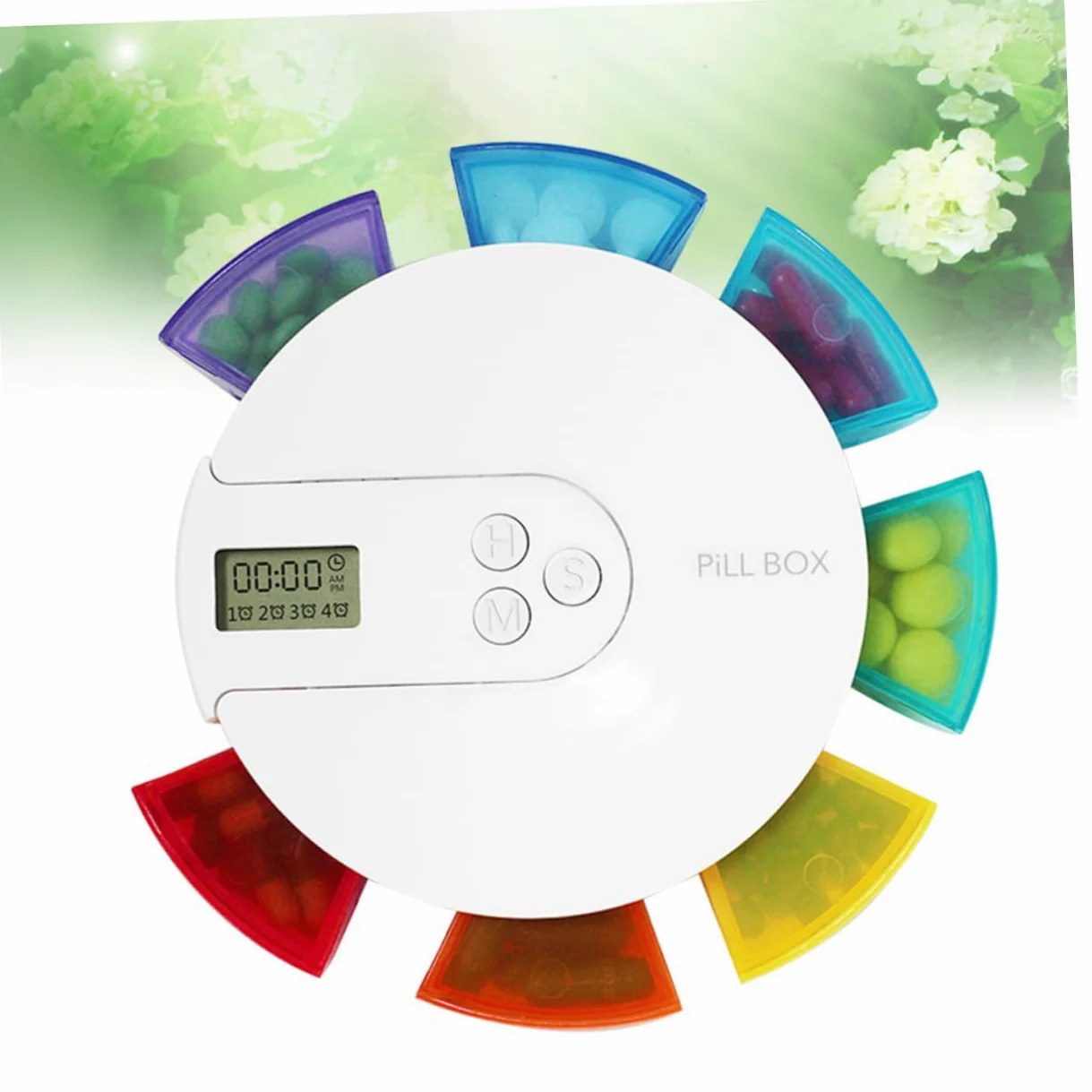 Portapillole Settimanale 7 Scomparti Elettronico con Timer | Abs Pp, Pulsante di Blocco, Promemoria Alimentazione Incluso, Programma Facile da Impostare