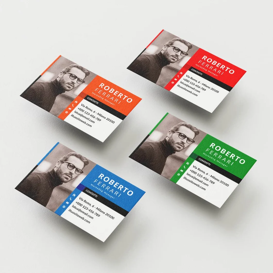 Biglietti da visita personalizzati 5,5 x 8,5 cm su cartoncino 350 gr 4 colori